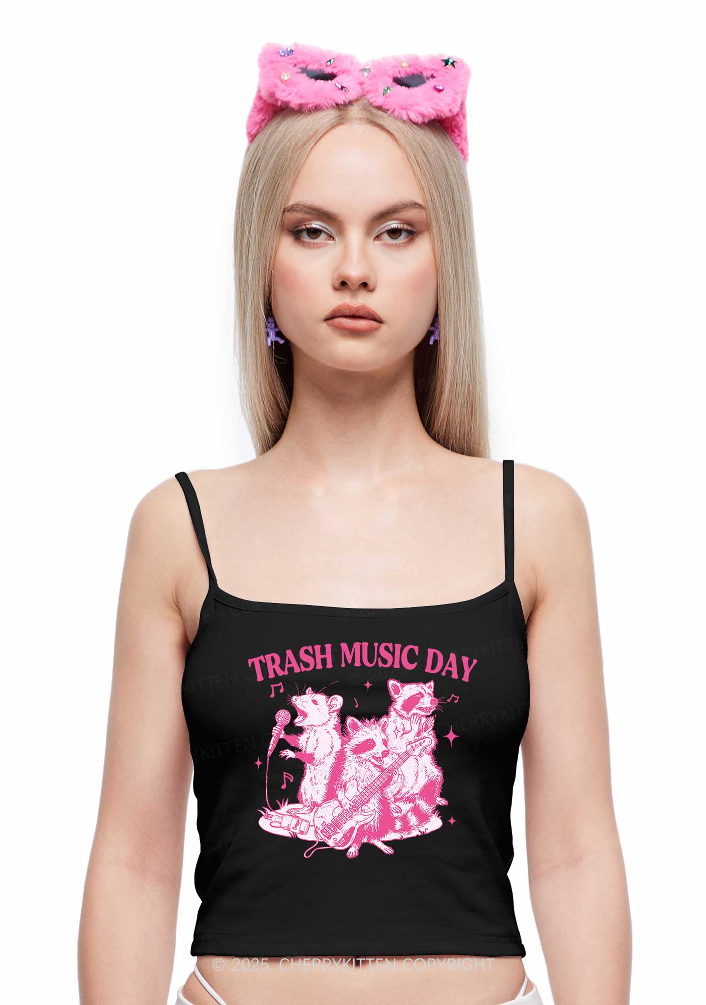 Trash Music Day Y2K Spaghetti Strap Cami Cherrykitten - Image 2