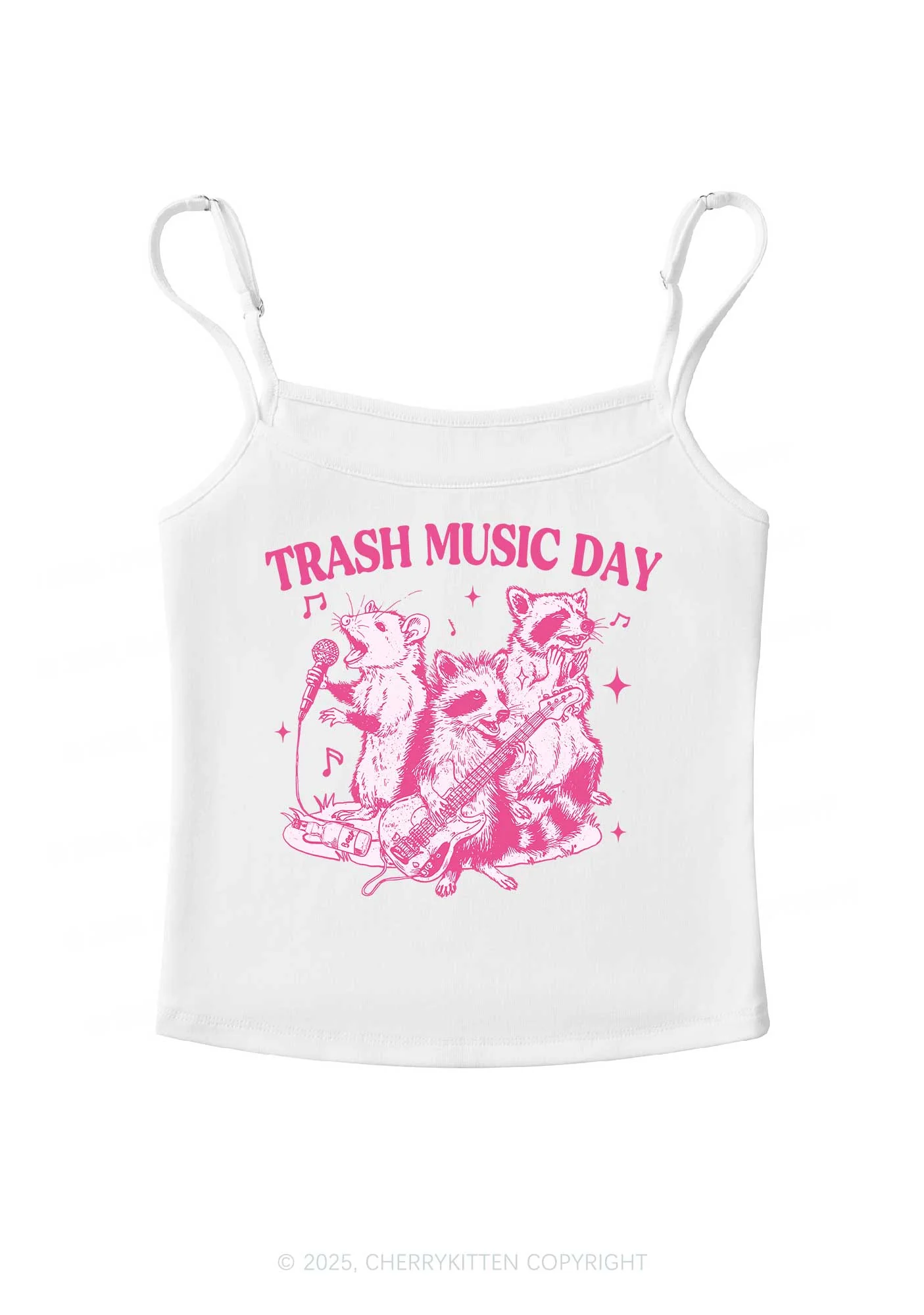 Trash Music Day Y2K Spaghetti Strap Cami Cherrykitten - Image 3
