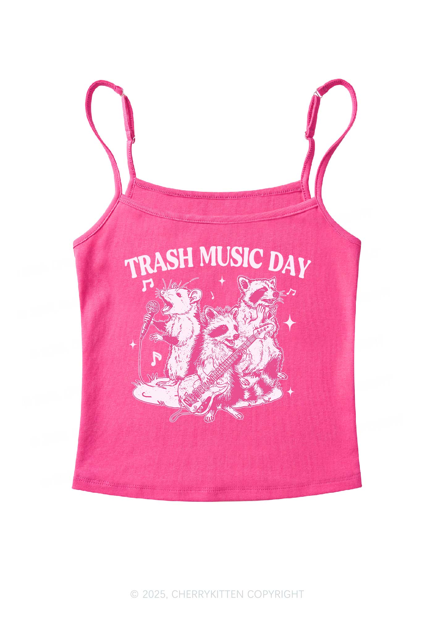 Trash Music Day Y2K Spaghetti Strap Cami Cherrykitten - Image 4