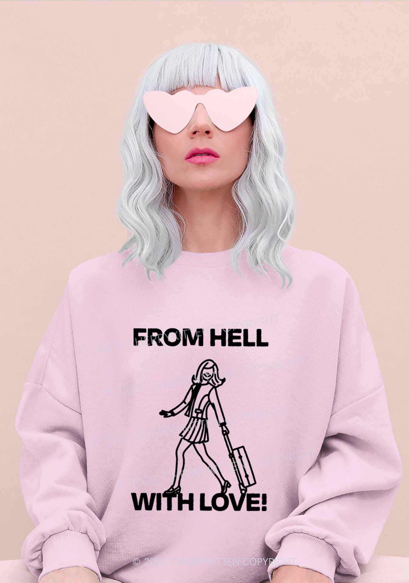 Travel From Hell With Love Y2K Sweatshirt Cherrykitten - Image 2