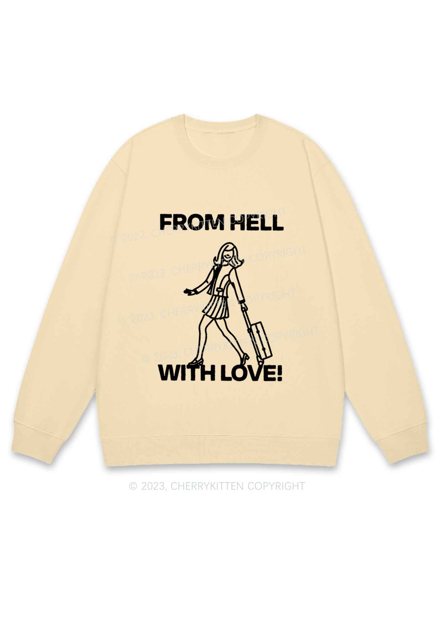 Travel From Hell With Love Y2K Sweatshirt Cherrykitten - Image 3