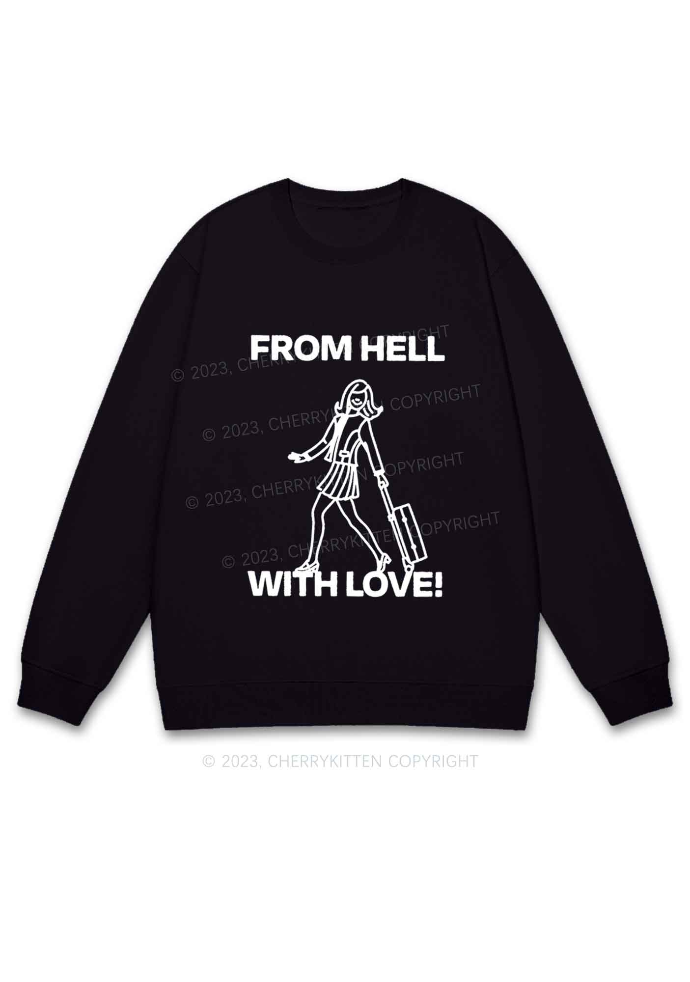 Travel From Hell With Love Y2K Sweatshirt Cherrykitten - Image 4