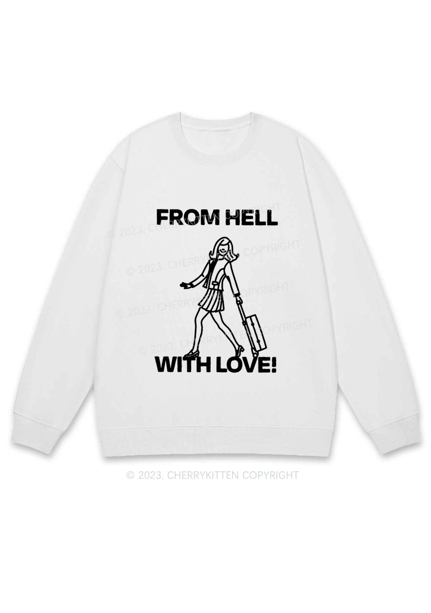 Travel From Hell With Love Y2K Sweatshirt Cherrykitten - Image 5
