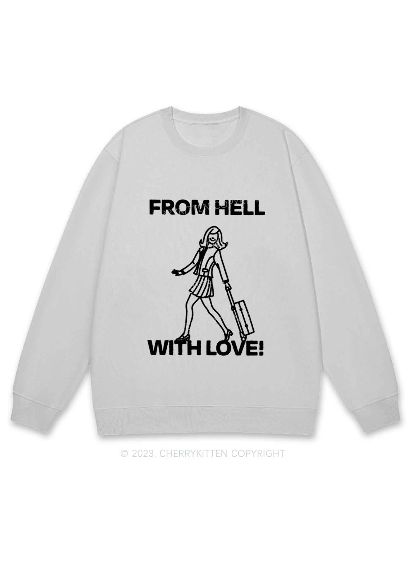 Travel From Hell With Love Y2K Sweatshirt Cherrykitten - Image 6