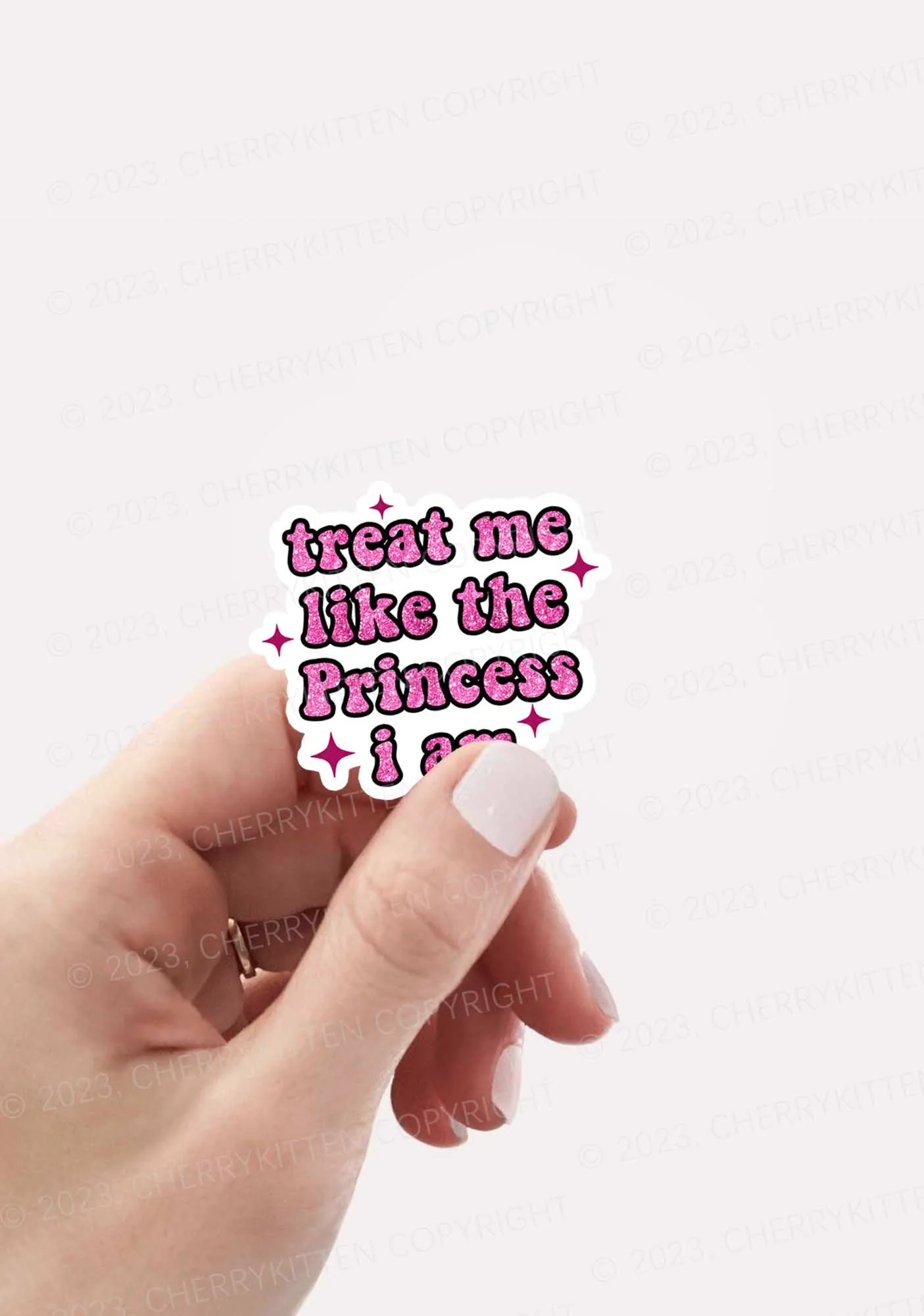 Treat Me Like The Princess I Am 1Pc Y2K Sticker Cherrykitten - Image 2