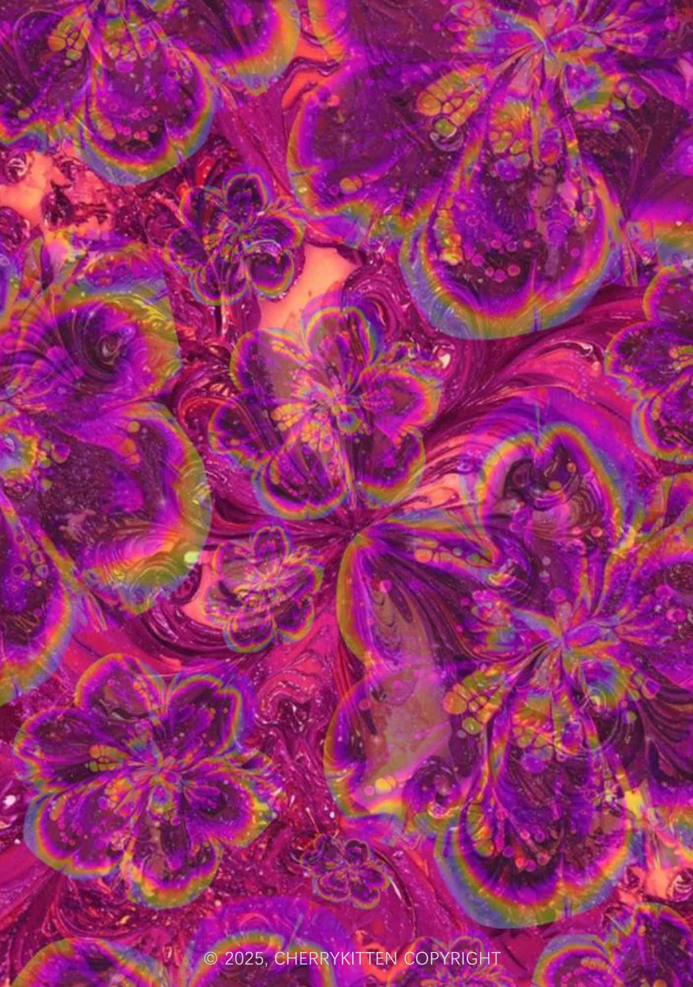 Trippy Flowers Y2K Print Mini Layered Skirt Cherrykitten - Image 2