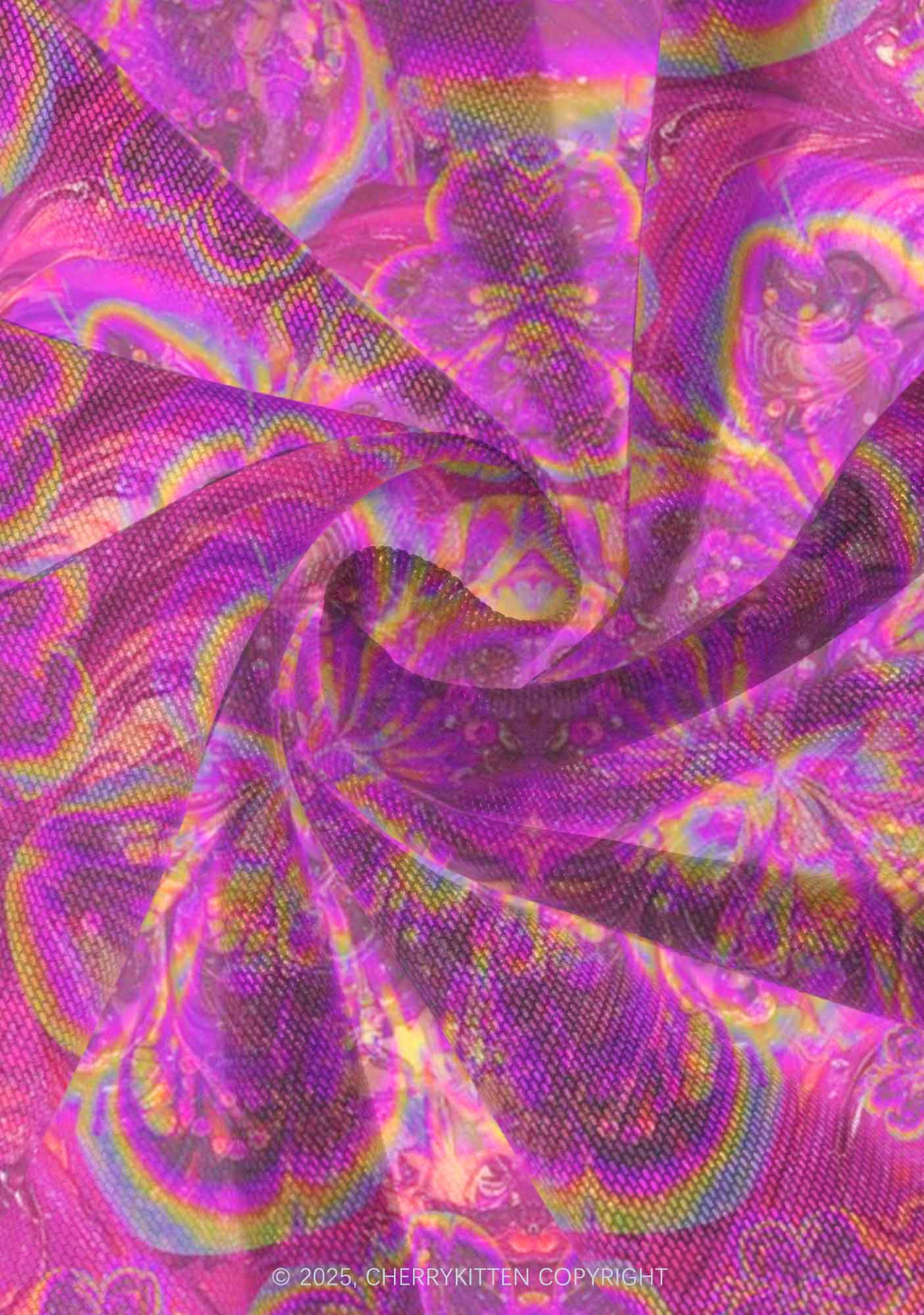 Trippy Flowers Y2K Print Mini Layered Skirt Cherrykitten - Image 4