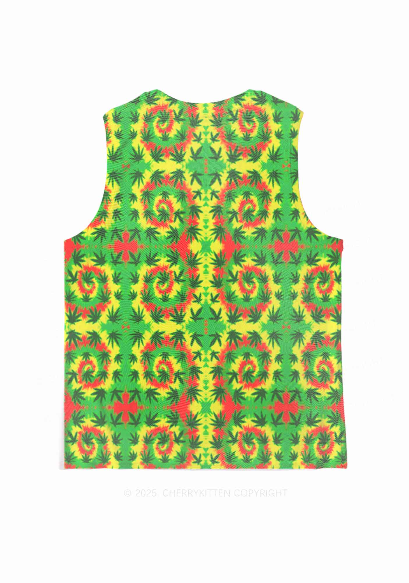 Trippy Leaves Y2K Mesh Muscle Tank Cherrykitten - Image 2