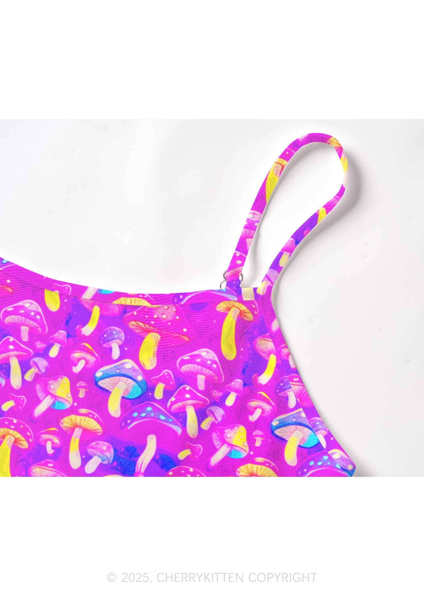 Trippy Mushrooms Y2K Mesh Cami Tank Cherrykitten - Image 3