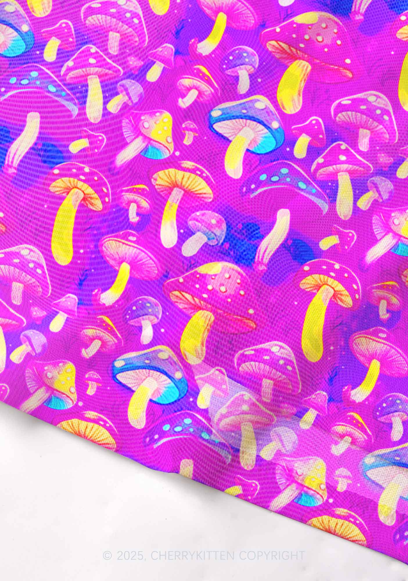 Trippy Mushrooms Y2K Mesh Cami Tank Cherrykitten - Image 4