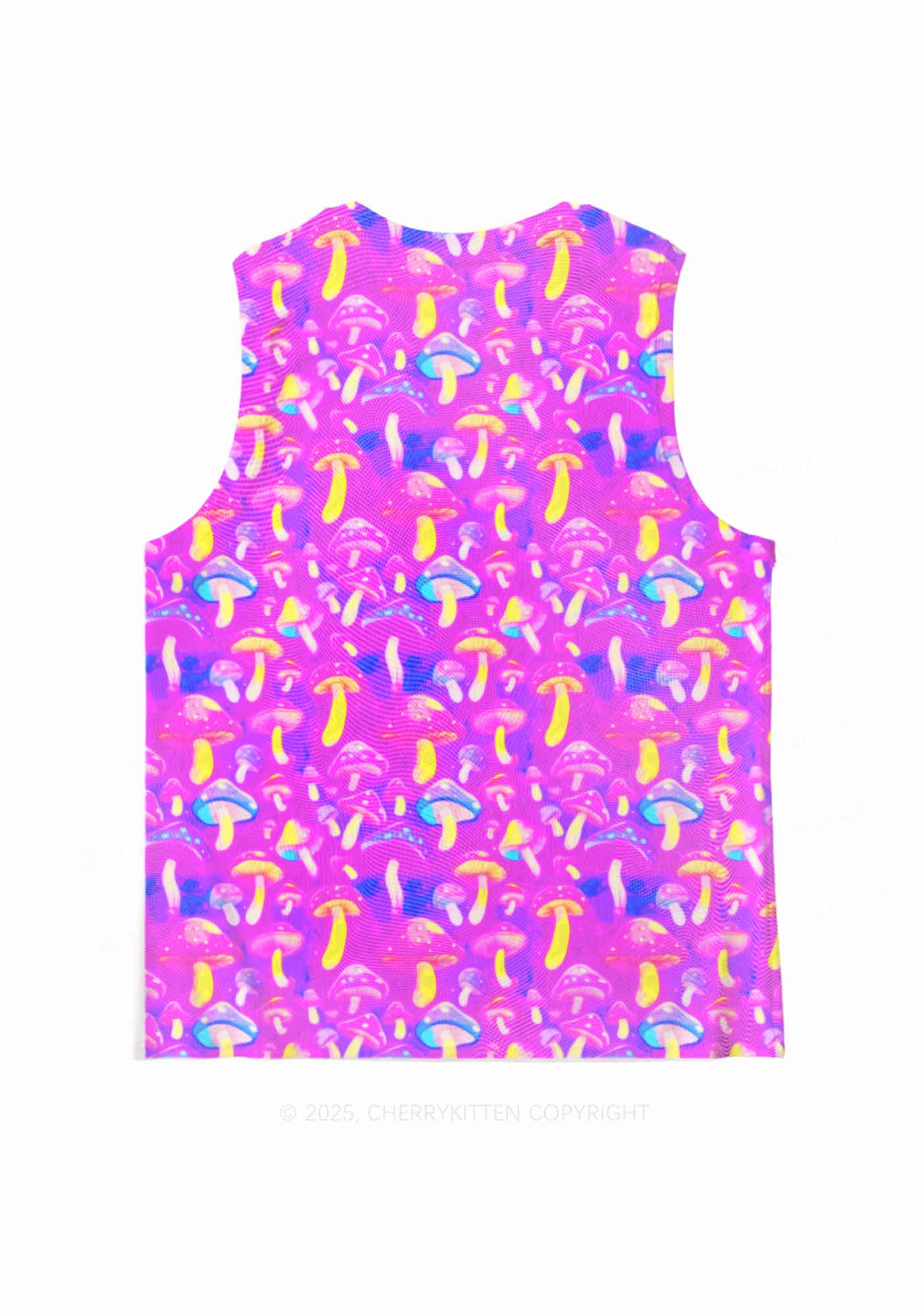 Trippy Mushrooms Y2K Mesh Muscle Tank Cherrykitten - Image 2
