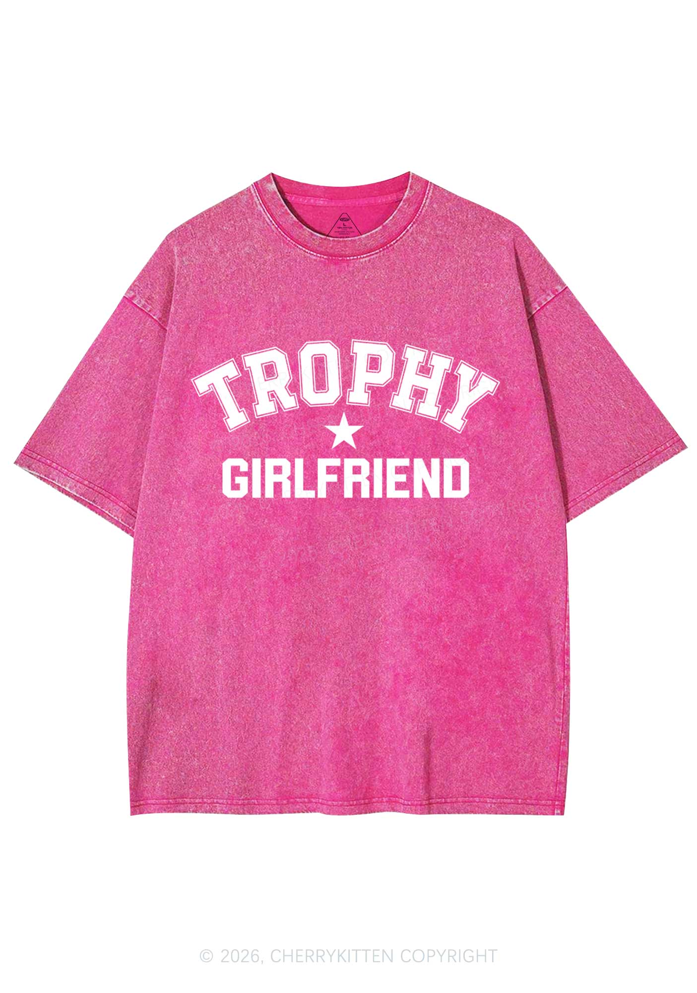 Trophy Girlfriend Y2K Shirts Washed Tee Cherrykitten - Image 3