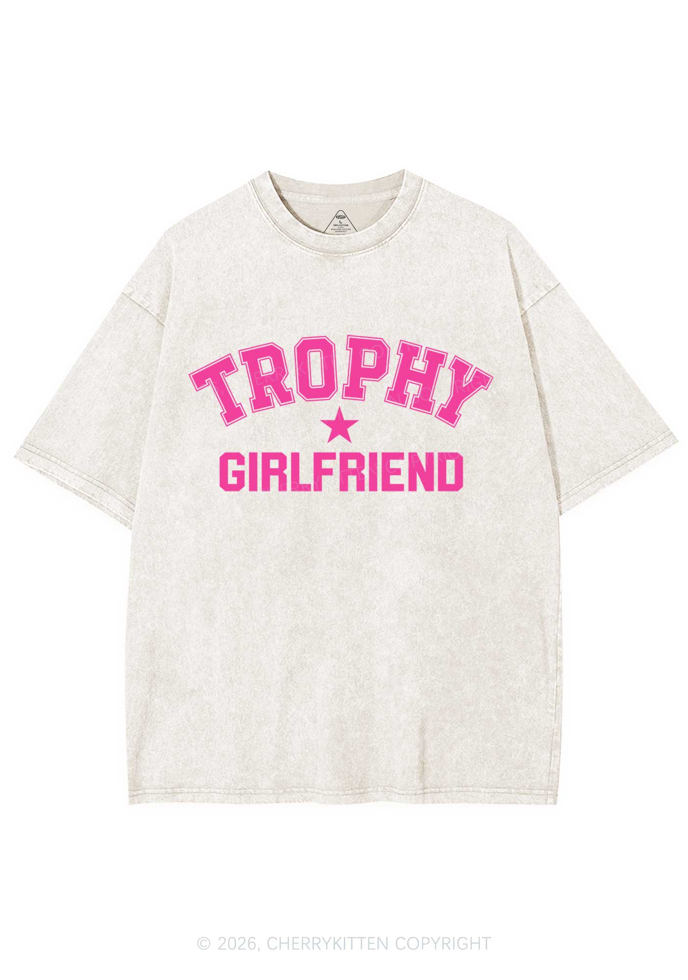 Trophy Girlfriend Y2K Shirts Washed Tee Cherrykitten - Image 5