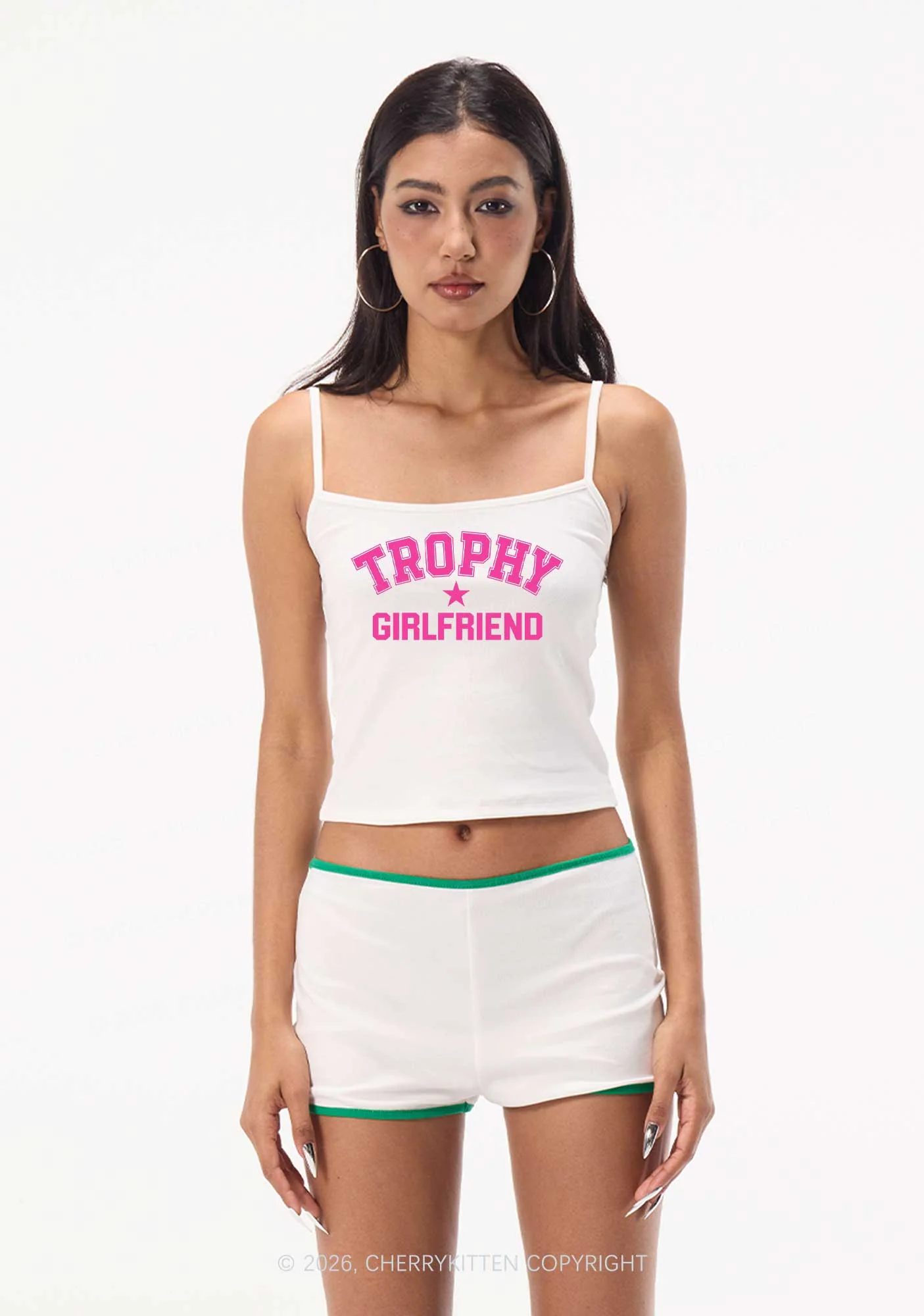 Trophy Girlfriend Y2K Spaghetti Strap Cami Cherrykitten - Image 2