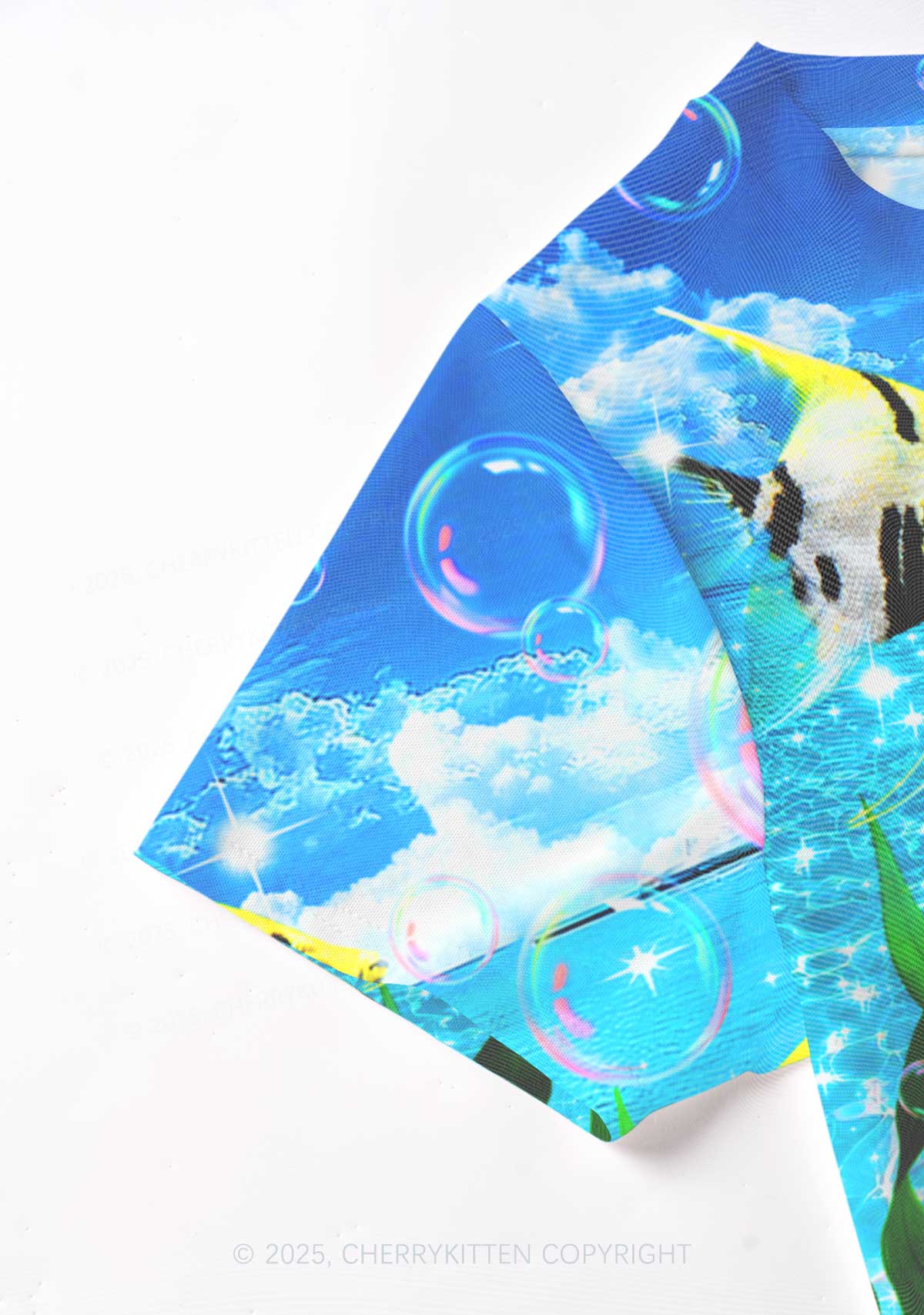 Tropical Fish Y2K Mesh Crop Top Cherrykitten - Image 4