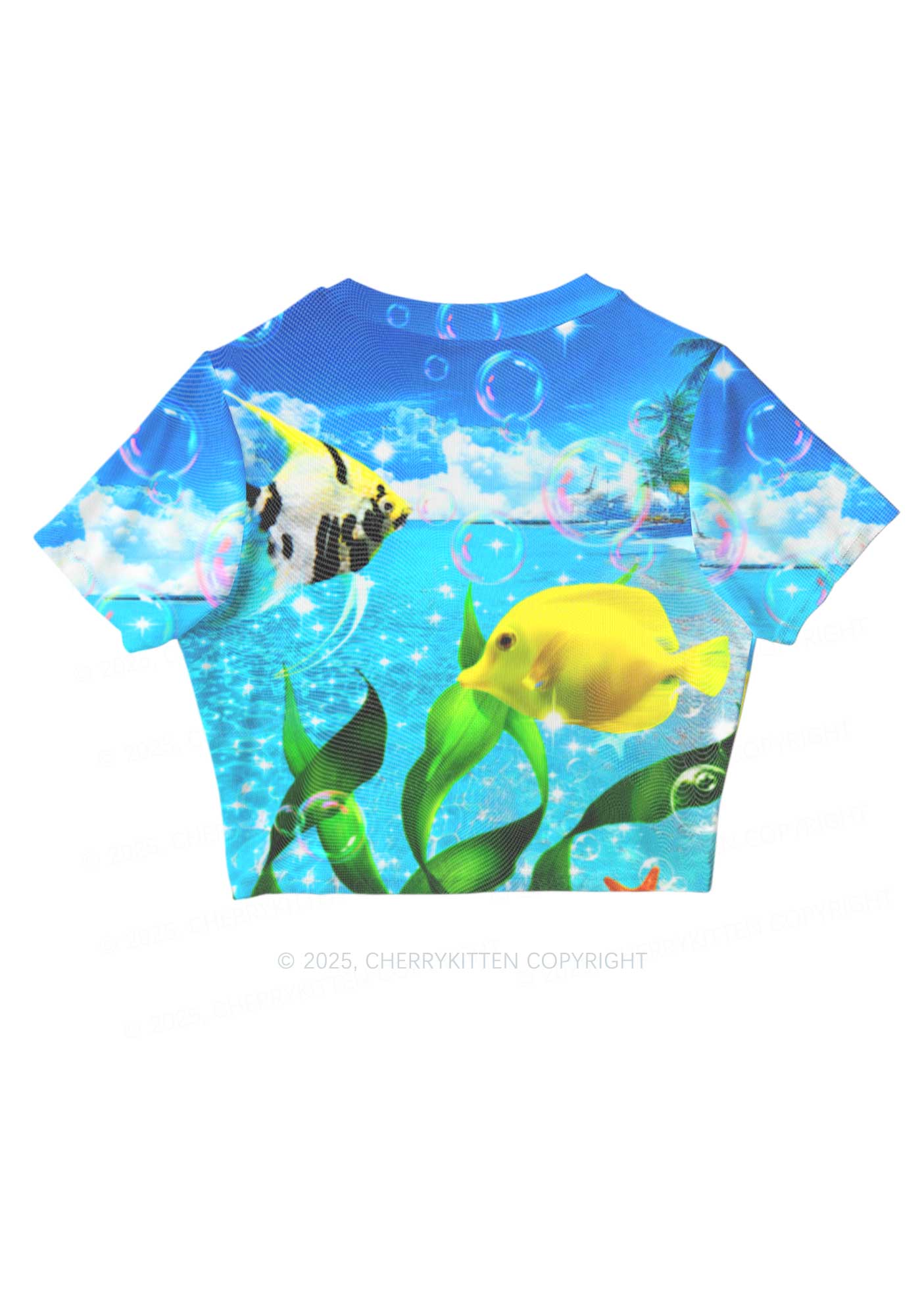 Tropical Fish Y2K Mesh Crop Top Cherrykitten - Image 5