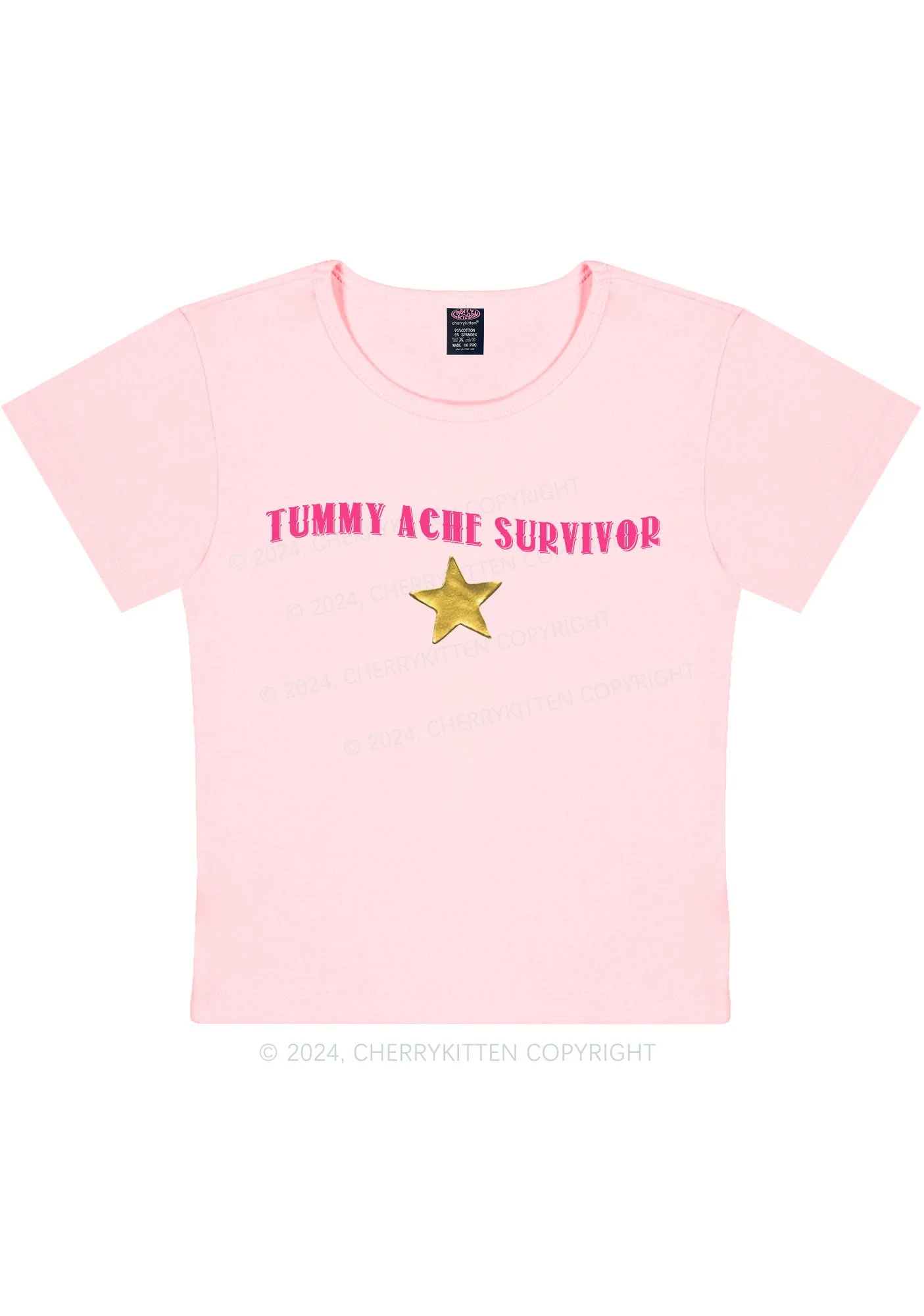 Tummy Ache Survivor Y2K Baby Tee Cherrykitten - Image 10