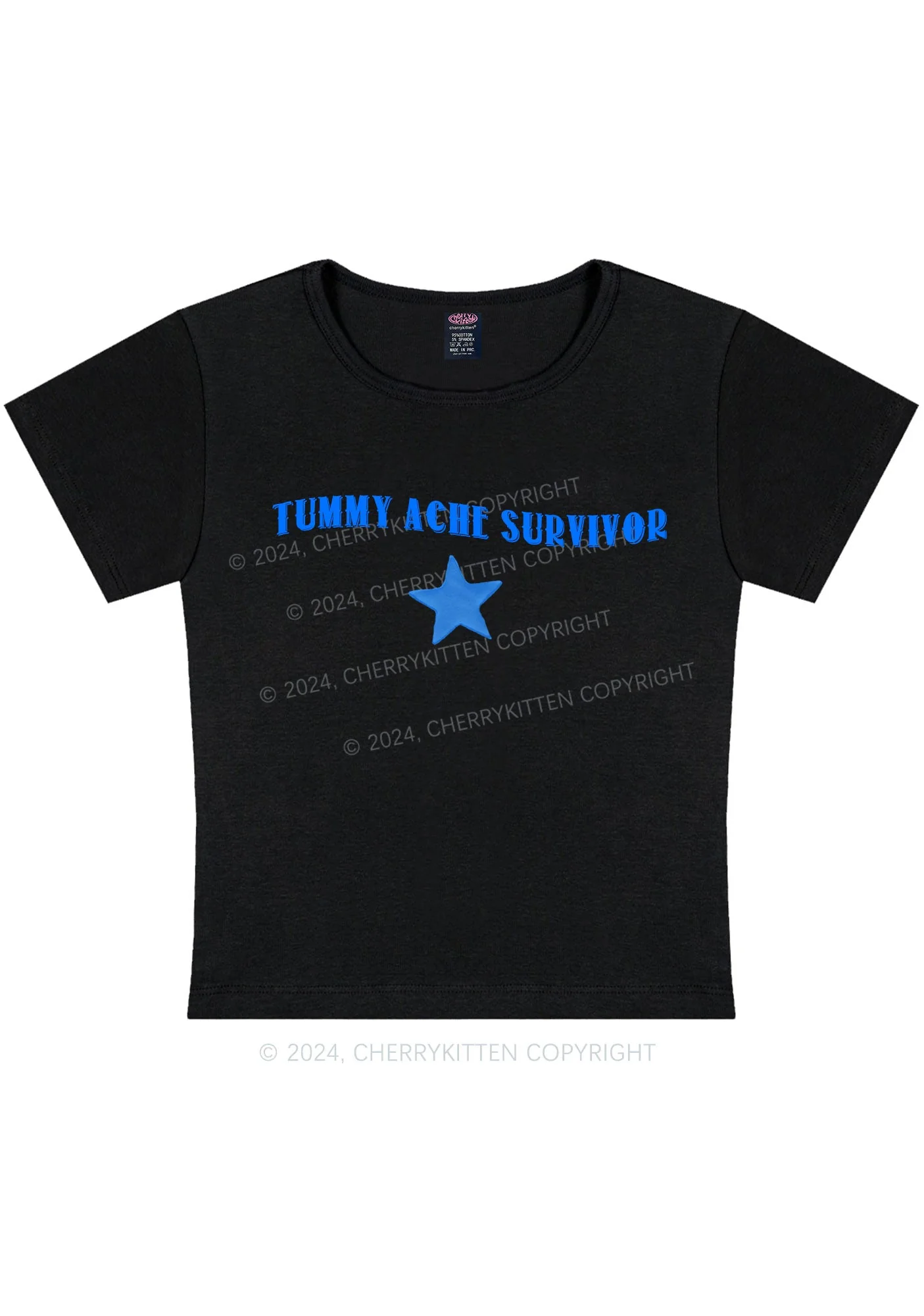 Tummy Ache Survivor Y2K Baby Tee Cherrykitten - Image 7