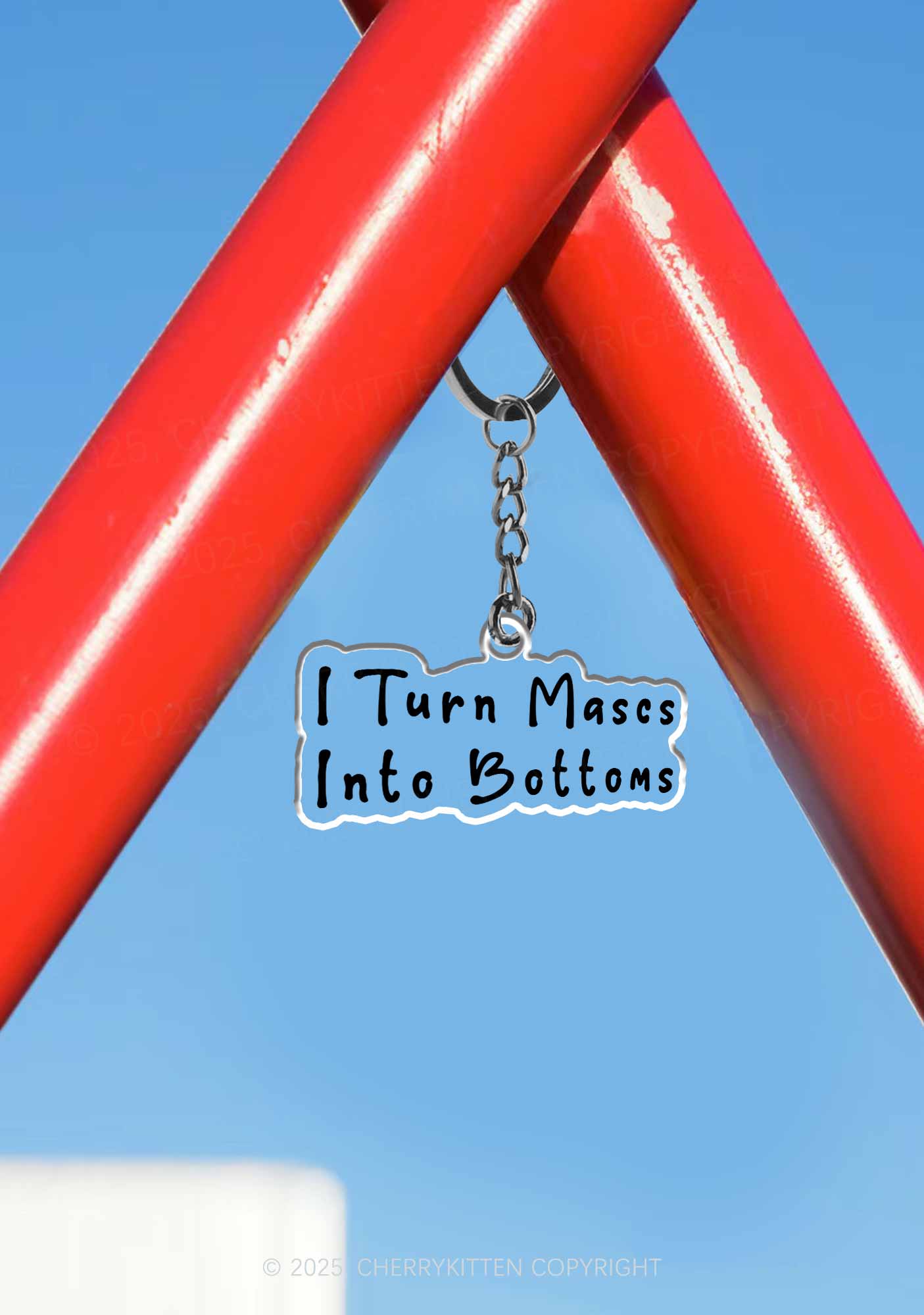 Turn Mascs Into Bottoms Pride 1Pc Y2K Keychain Cherrykitten - Image 3