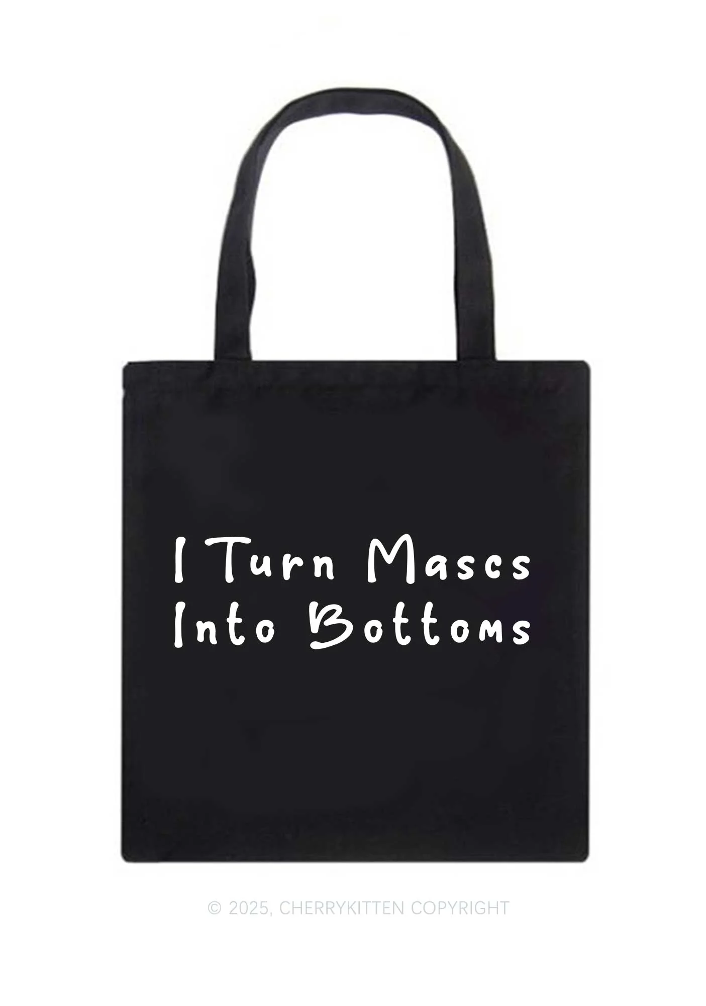 Turn Mascs Into Bottoms Pride Y2K Canvas Tote Bag Cherrykitten - Image 3