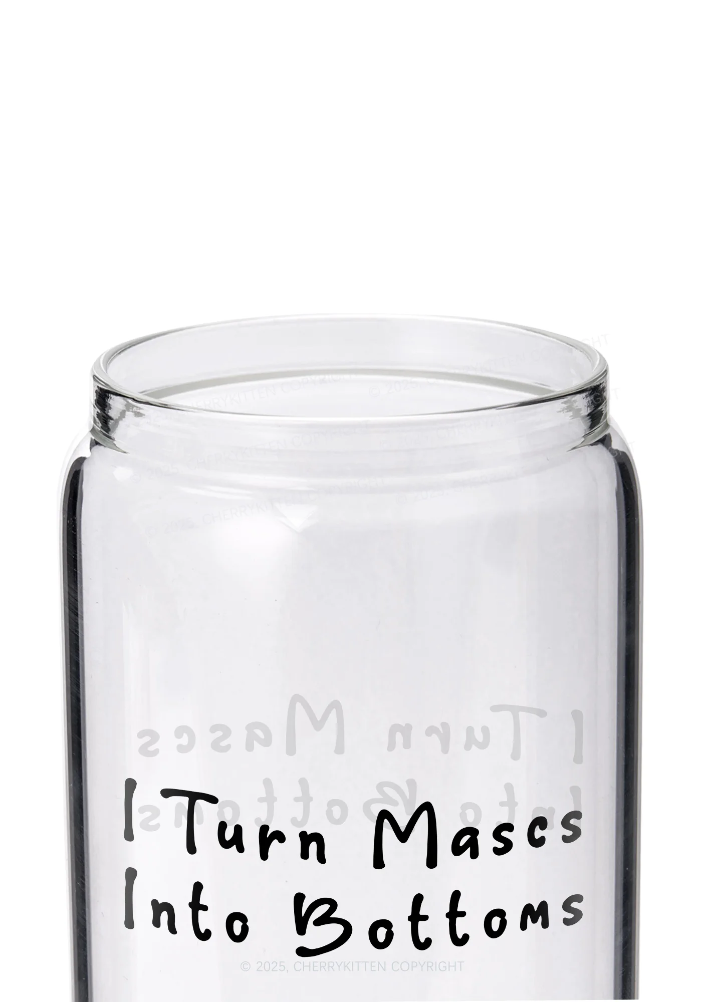 Turn Mascs Into Bottoms Pride Y2K Printed Glass Cup Cherrykitten - Image 2