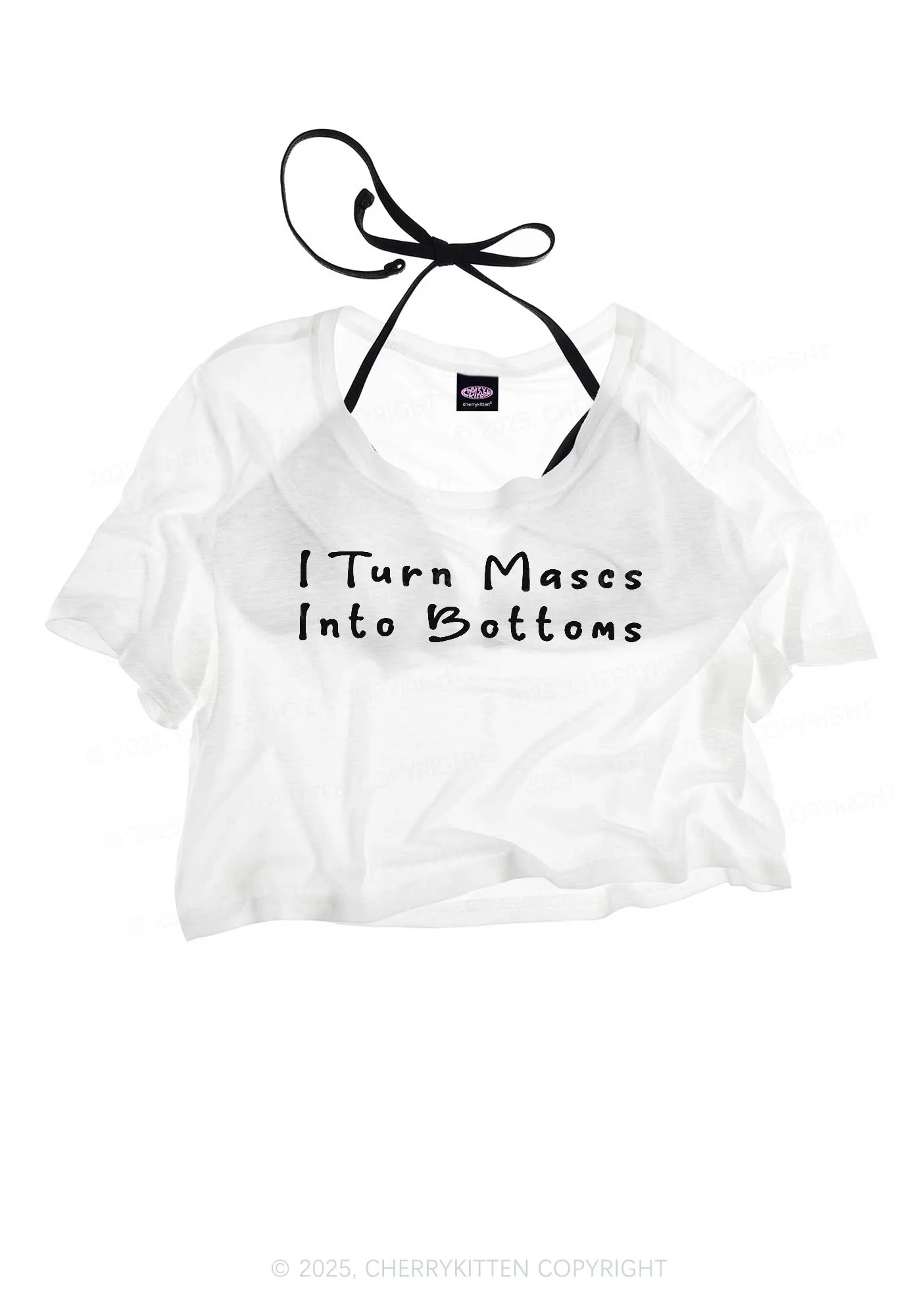 Turn Mascs Into Bottoms Pride Y2K Sheer Crop Tee Cherrykitten - Image 3