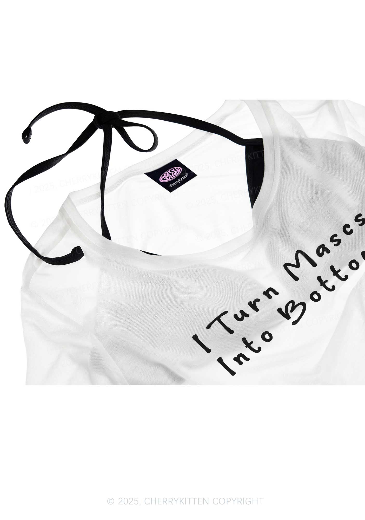Turn Mascs Into Bottoms Pride Y2K Sheer Crop Tee Cherrykitten - Image 4