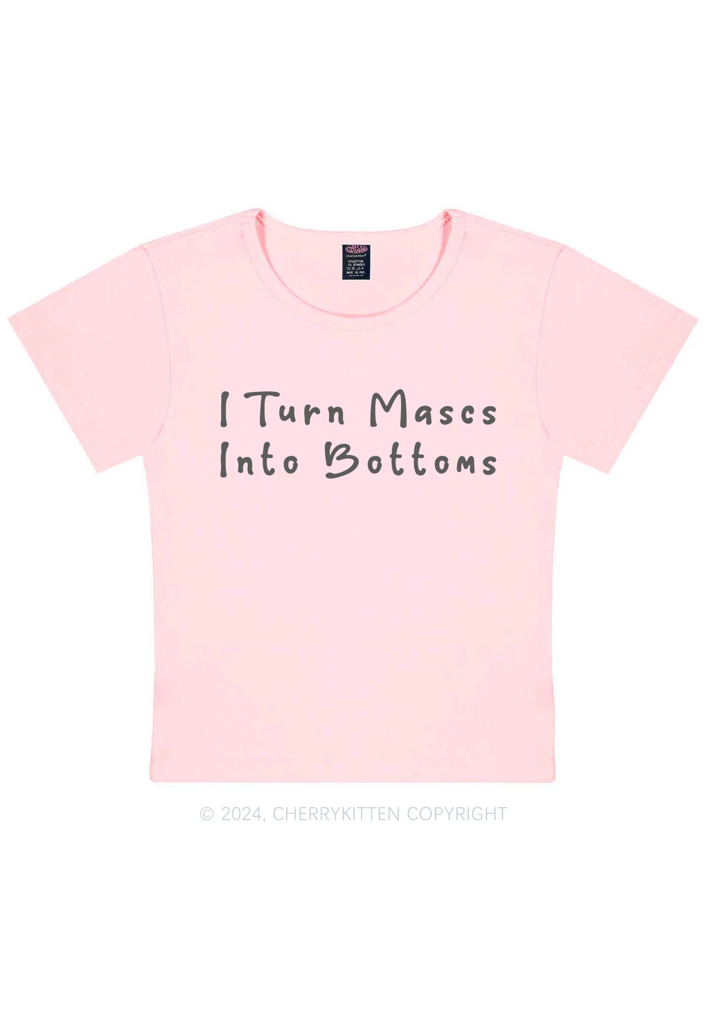 Turn Mascs Into Bottoms Y2K Baby Tee Cherrykitten - Image 6
