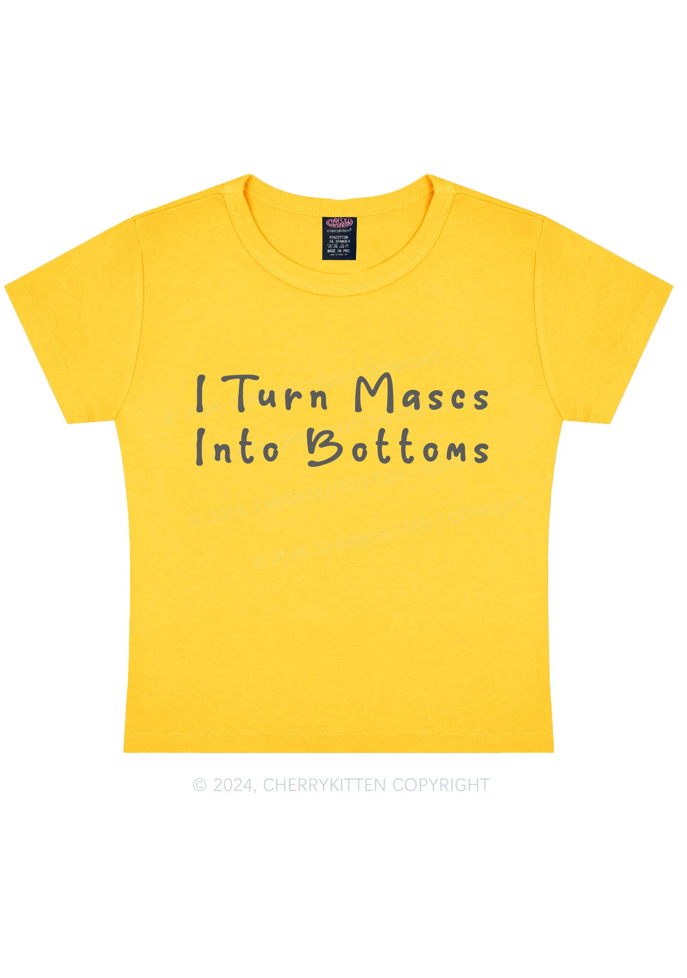 Turn Mascs Into Bottoms Y2K Baby Tee Cherrykitten - Image 9