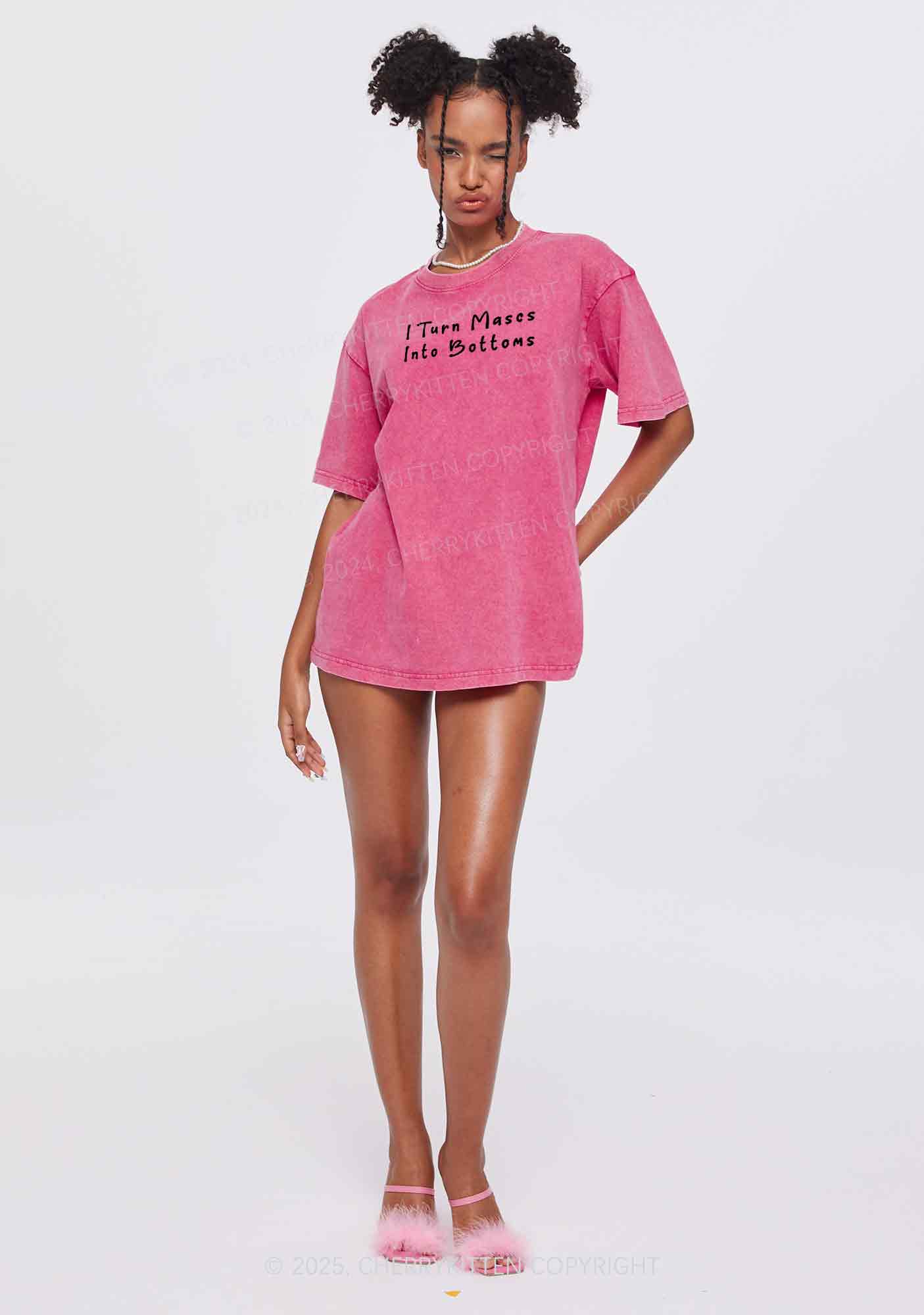 Turn Mascs Into Bottoms Y2K Washed Tee Cherrykitten - Image 2