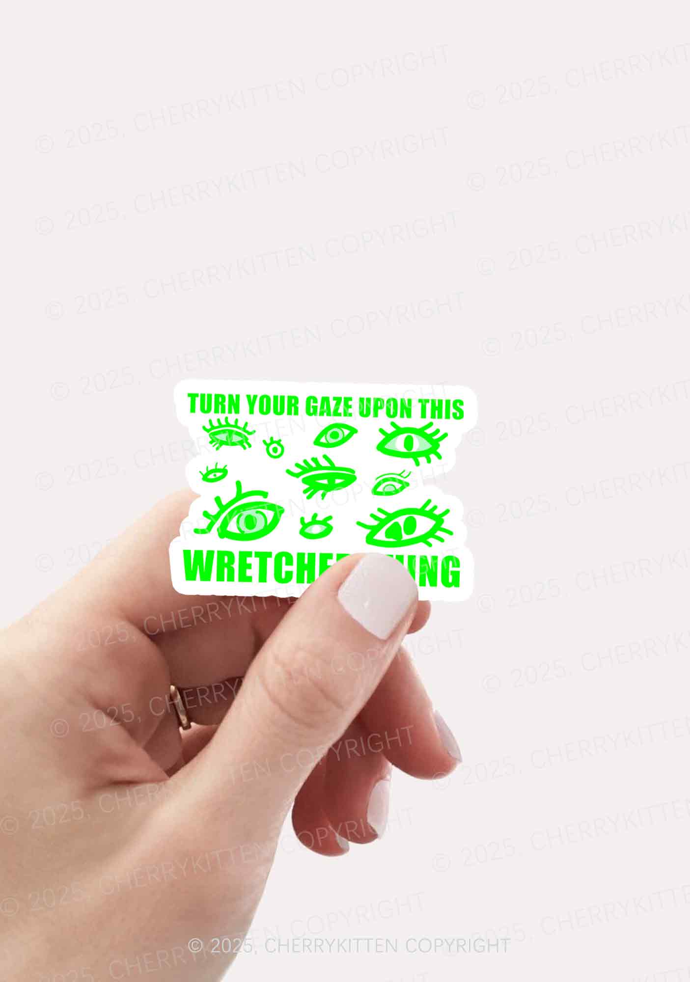 Turn Your Gaze Upon This 1Pc Y2K Sticker Cherrykitten - Image 2