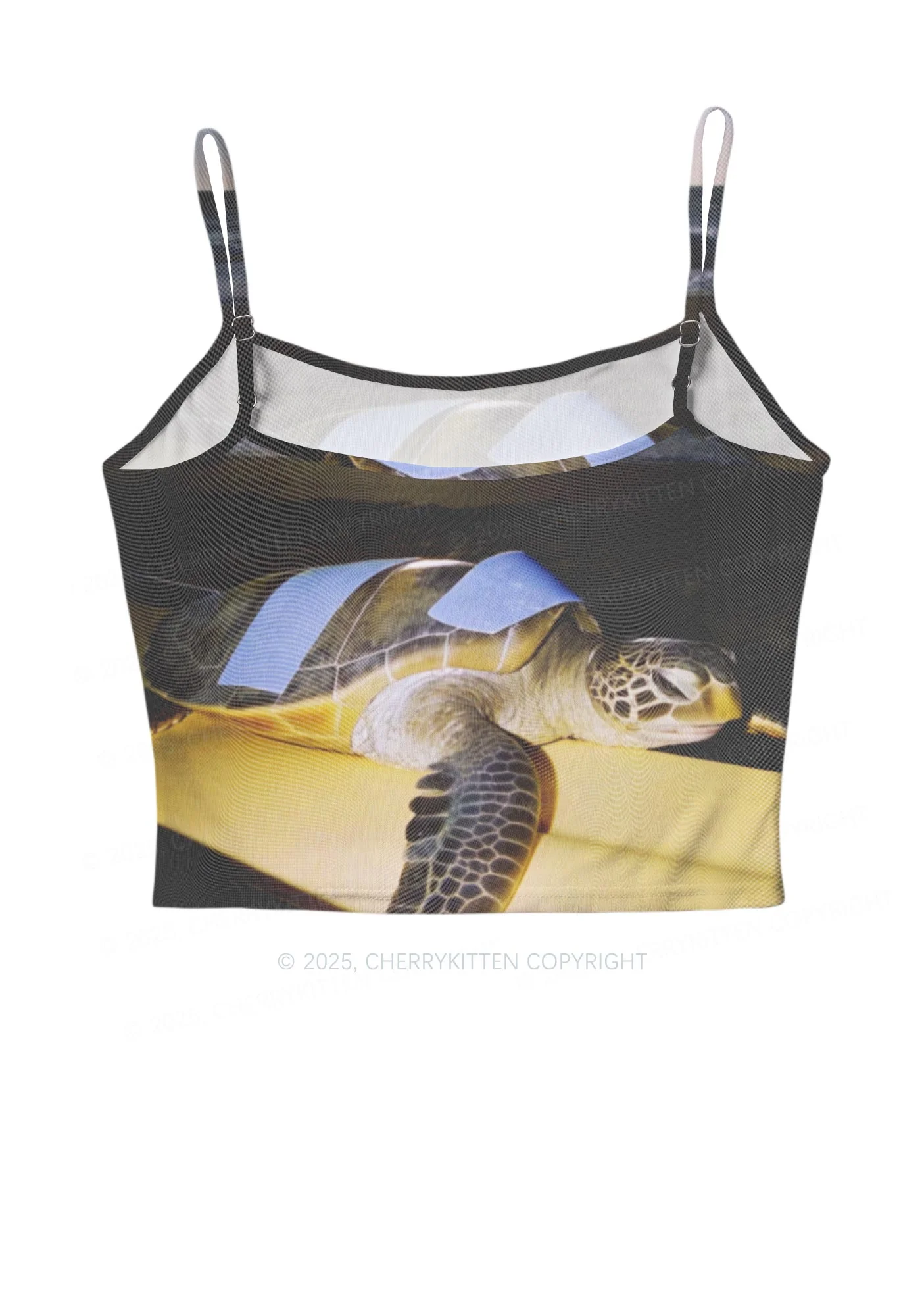 Turtle On Surfboard Y2K Mesh Cami Tank Cherrykitten - Image 3