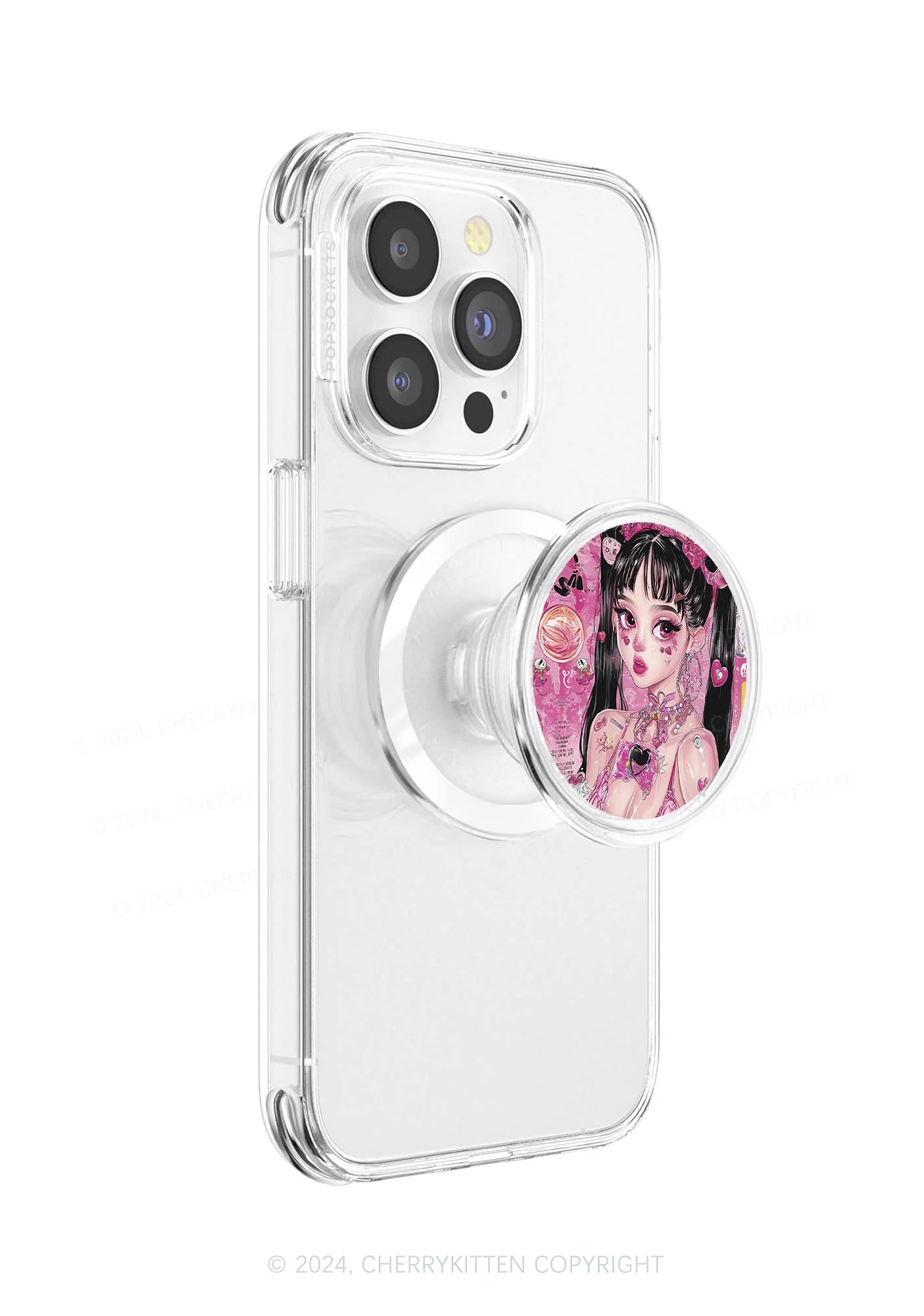 Twin Ponytail Girl Y2K Magnetic Phone Grip Holder Cherrykitten - Image 2