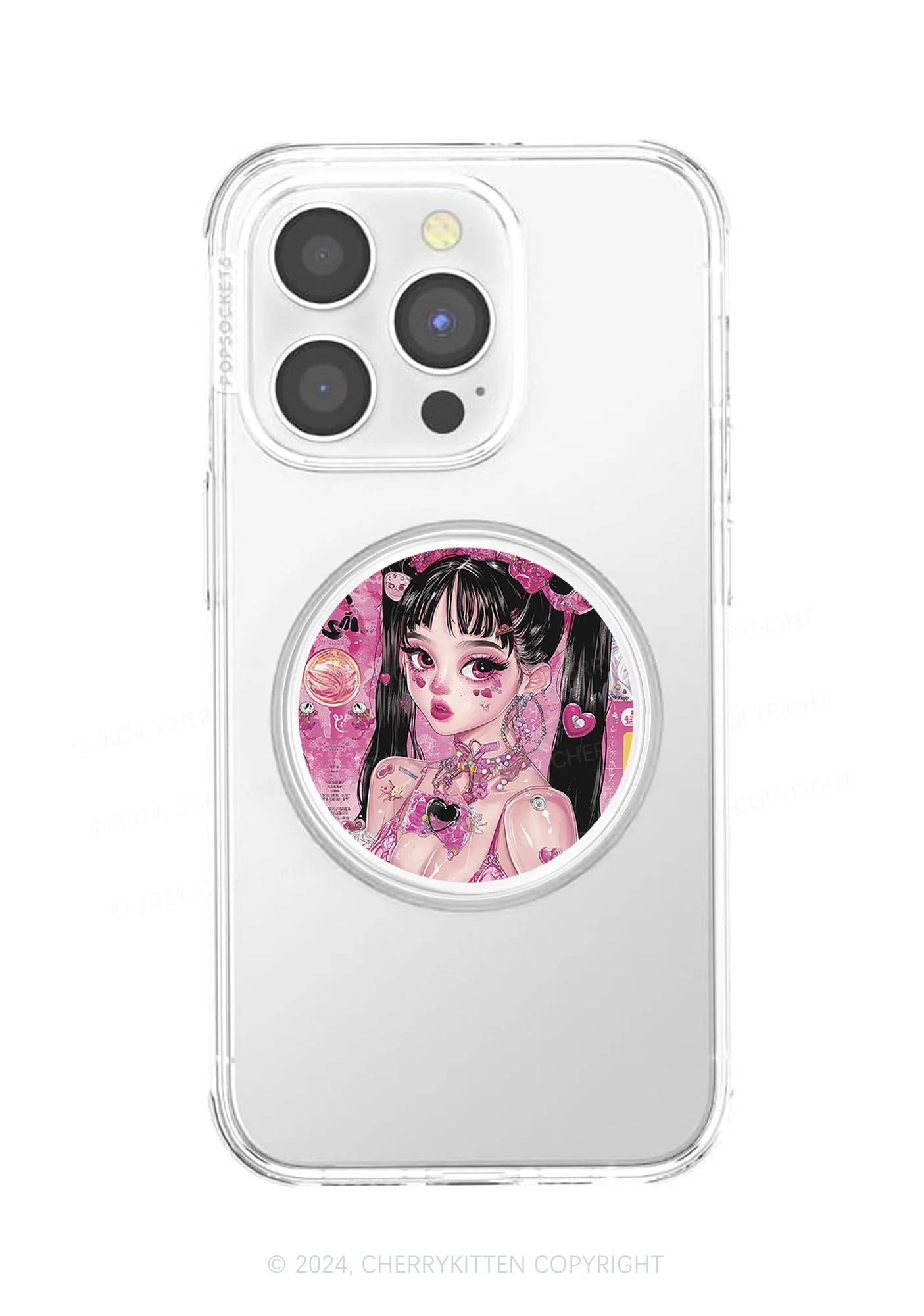 Twin Ponytail Girl Y2K Magnetic Phone Grip Holder Cherrykitten - Image 3