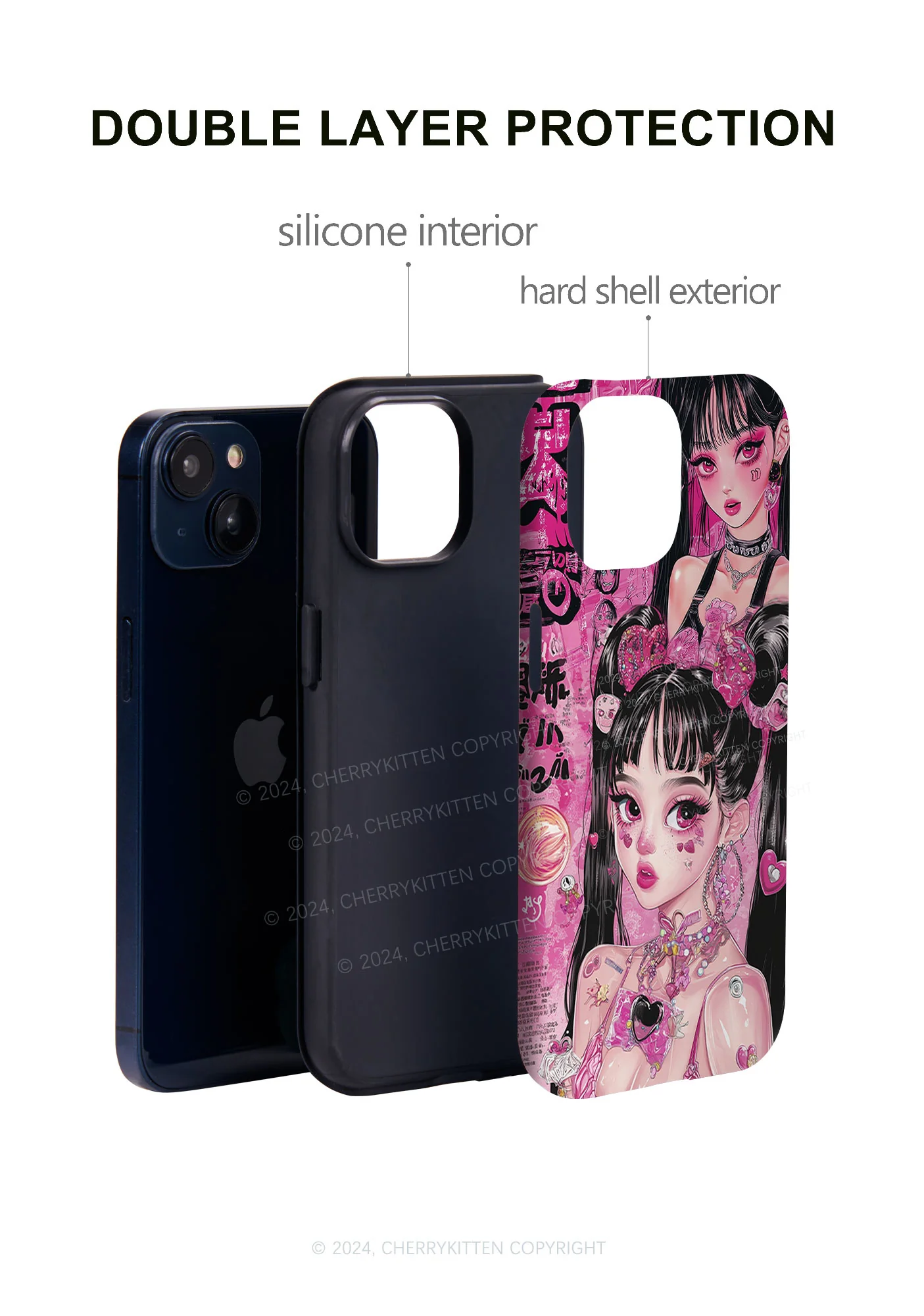 Twin Ponytail Girl Y2K Phone Case Cherrykitten - Image 4
