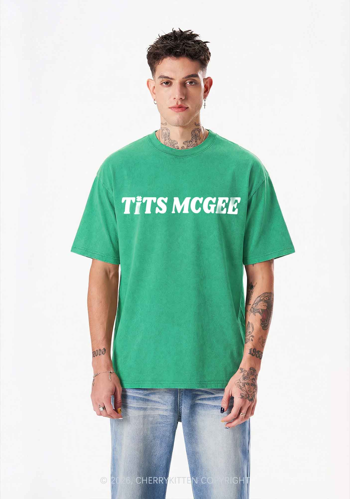 Txts Mcgee St Patricks Y2K Shirts Washed Tee Cherrykitten - Image 2