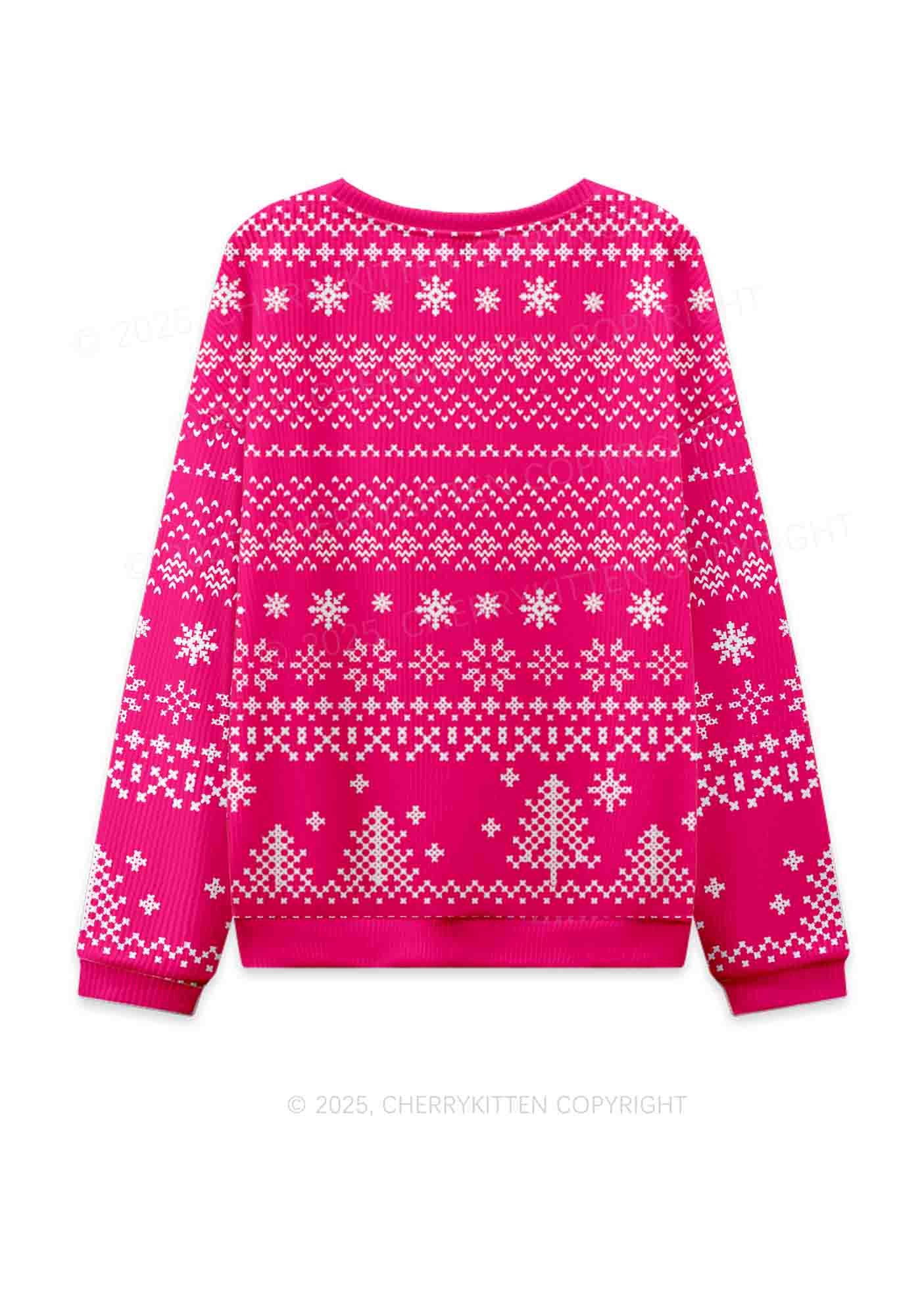 Txtties Nonbinary Too Y2K Christmas Knit Sweatshirt Cherrykitten - Image 2