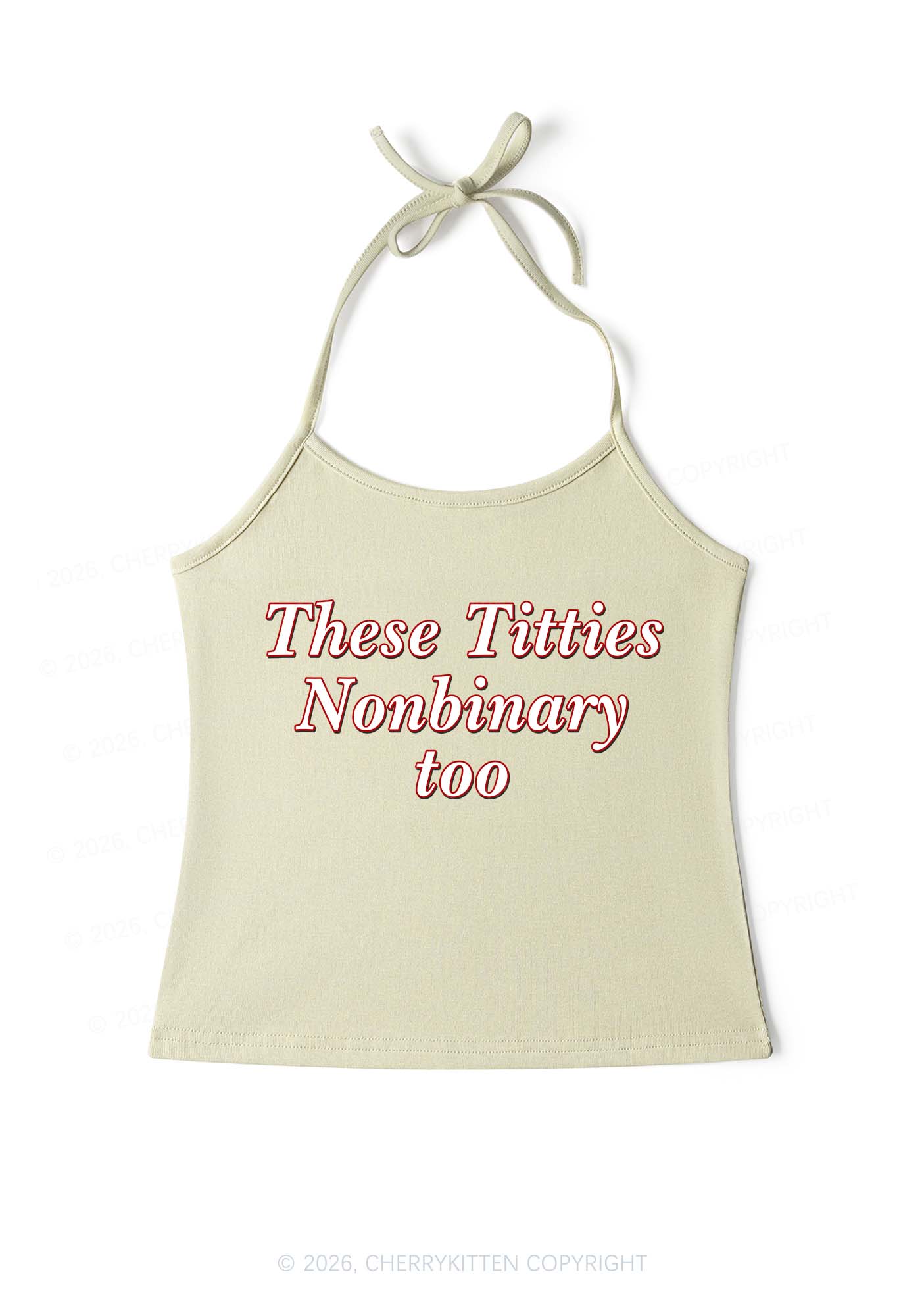 Txtties Nonbinary Too Y2K Halter Neck Cami Cherrykitten - Image 10
