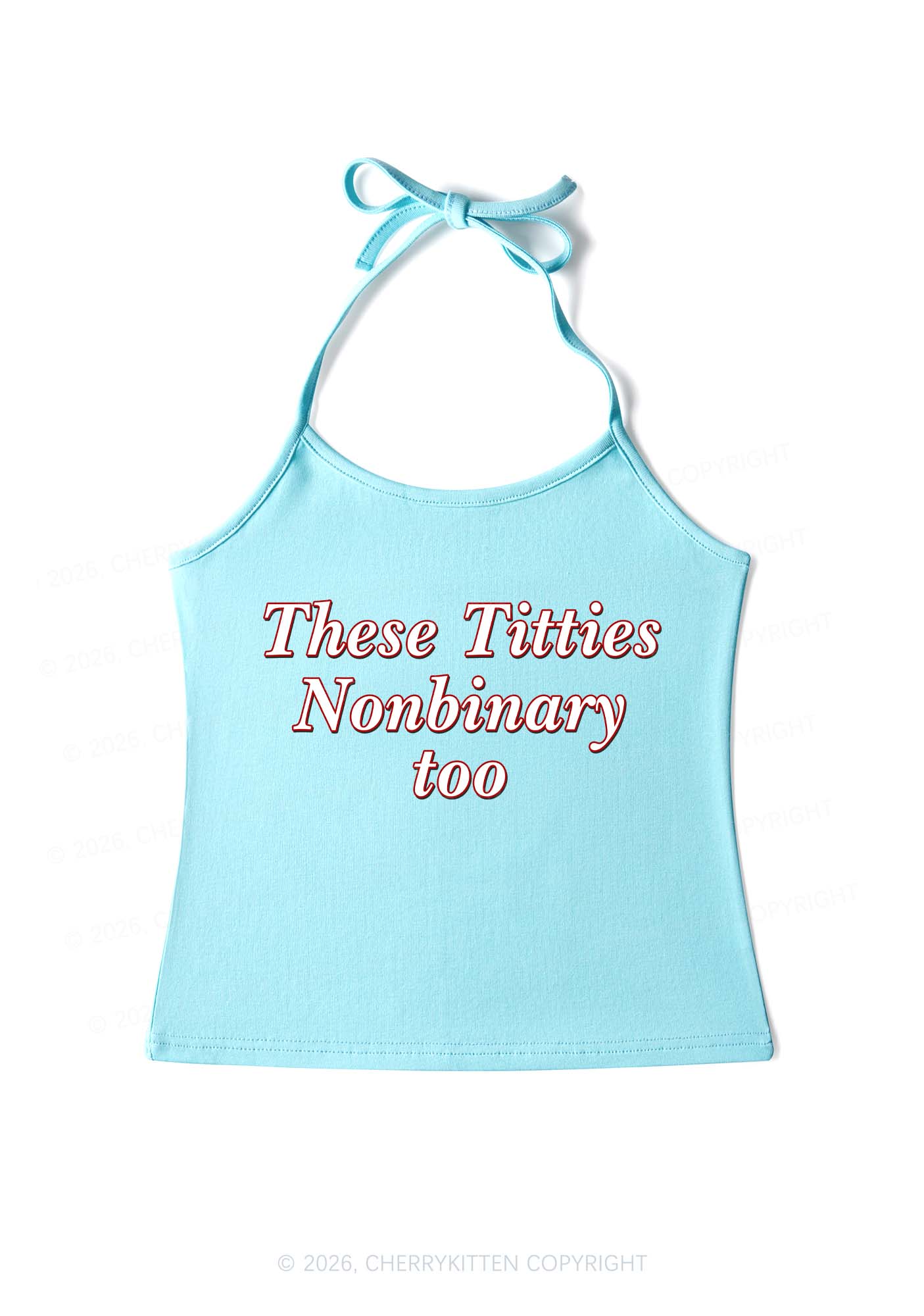 Txtties Nonbinary Too Y2K Halter Neck Cami Cherrykitten - Image 4