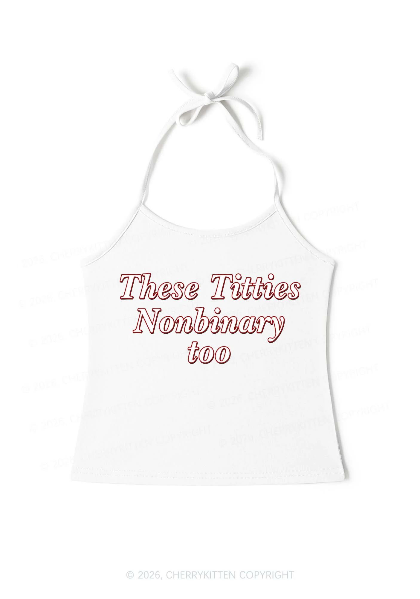 Txtties Nonbinary Too Y2K Halter Neck Cami Cherrykitten - Image 5