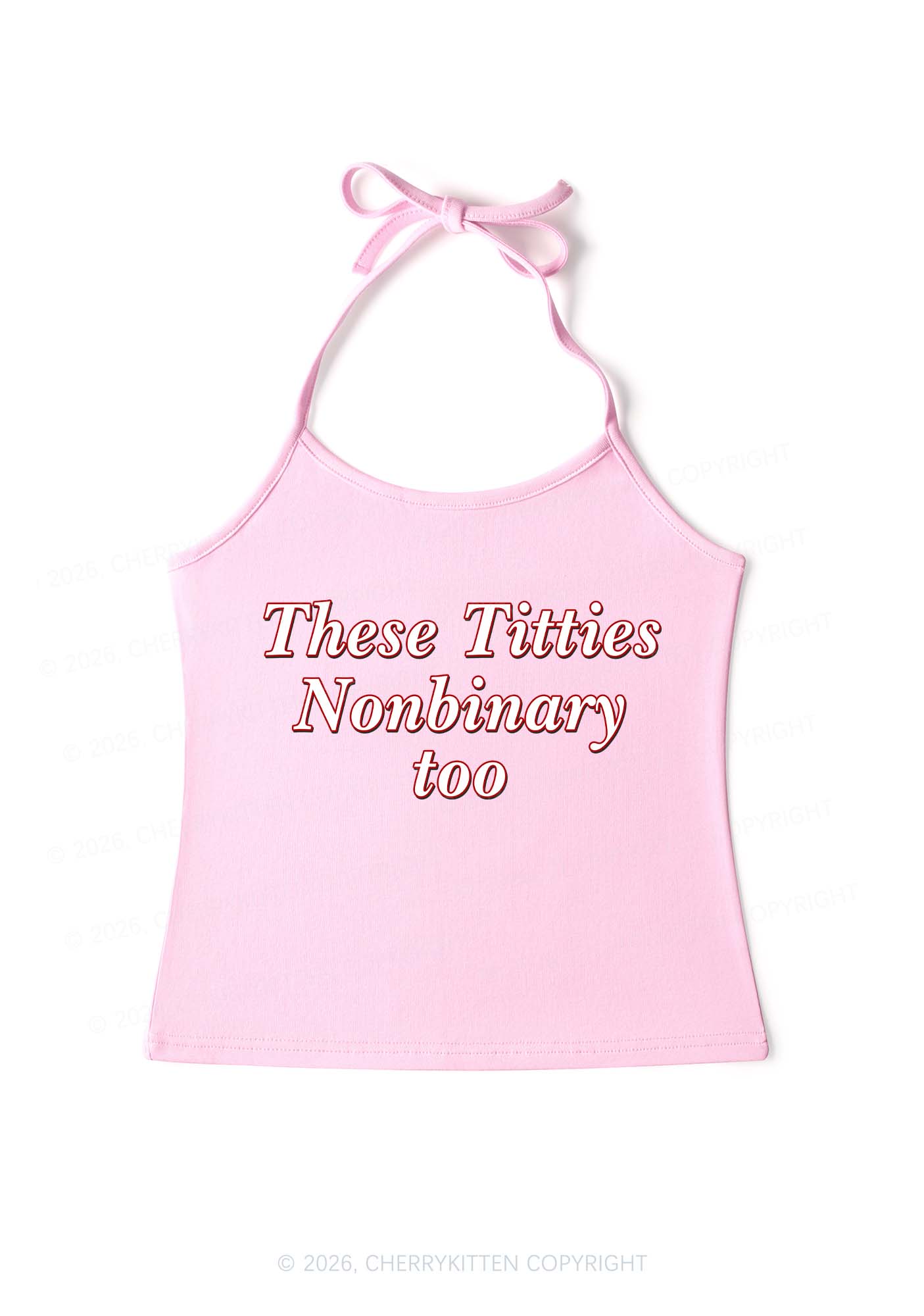 Txtties Nonbinary Too Y2K Halter Neck Cami Cherrykitten - Image 6
