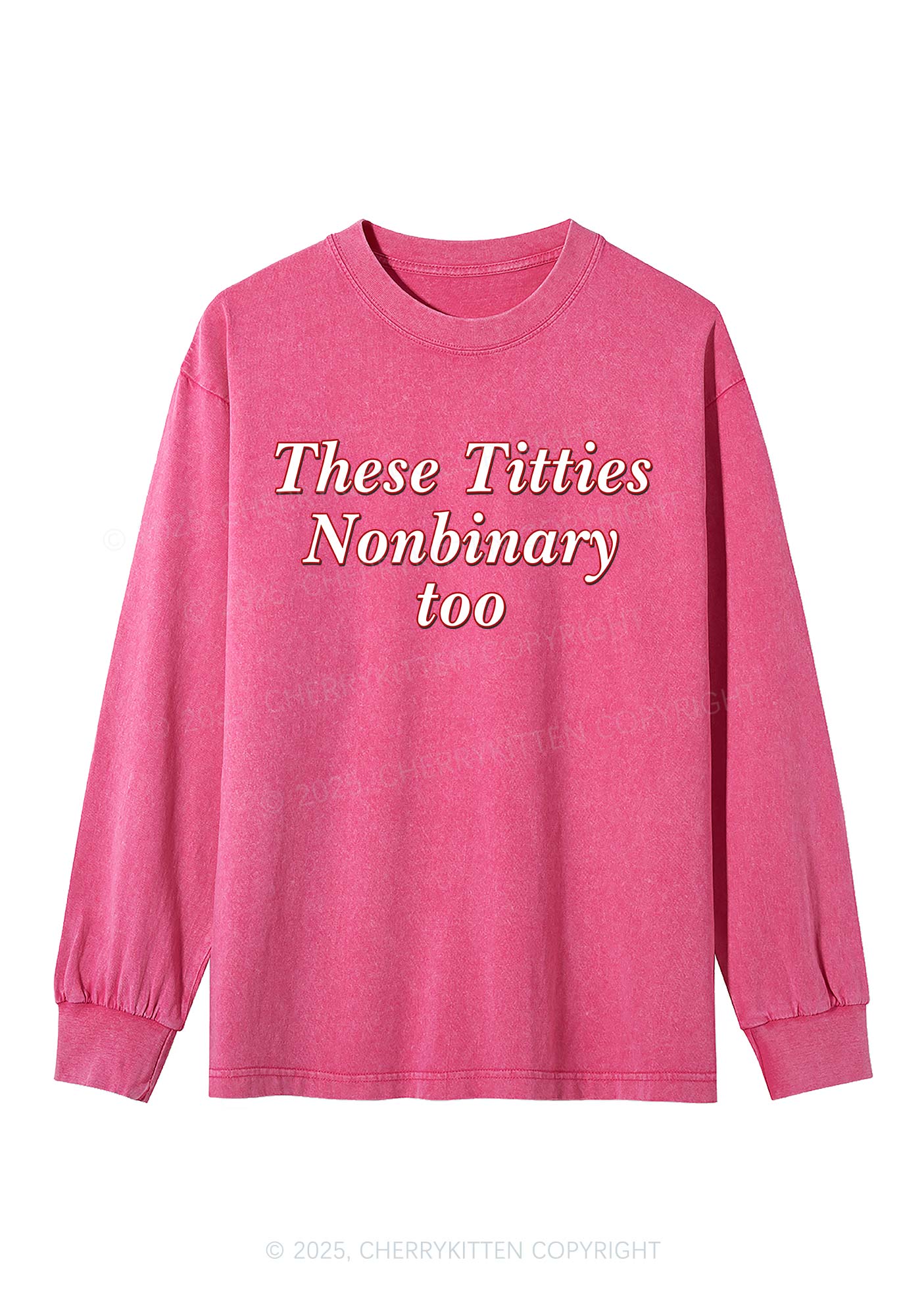 Txtties Nonbinary Too Y2K Washed Long Sleeves Cherrykitten - Image 2