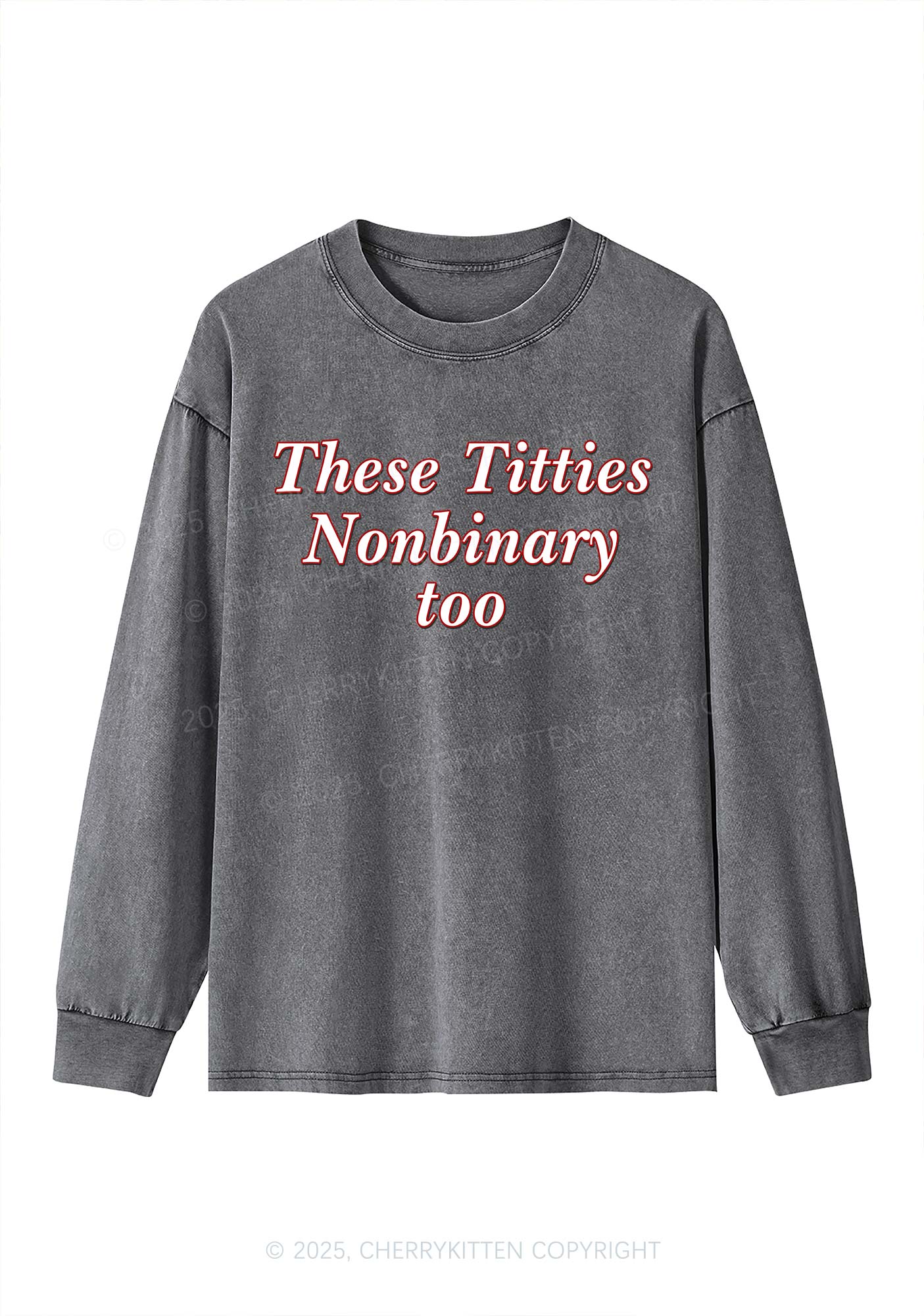 Txtties Nonbinary Too Y2K Washed Long Sleeves Cherrykitten - Image 3