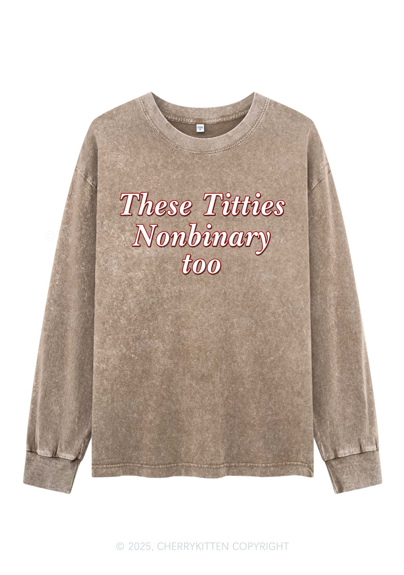 Txtties Nonbinary Too Y2K Washed Long Sleeves Cherrykitten - Image 4