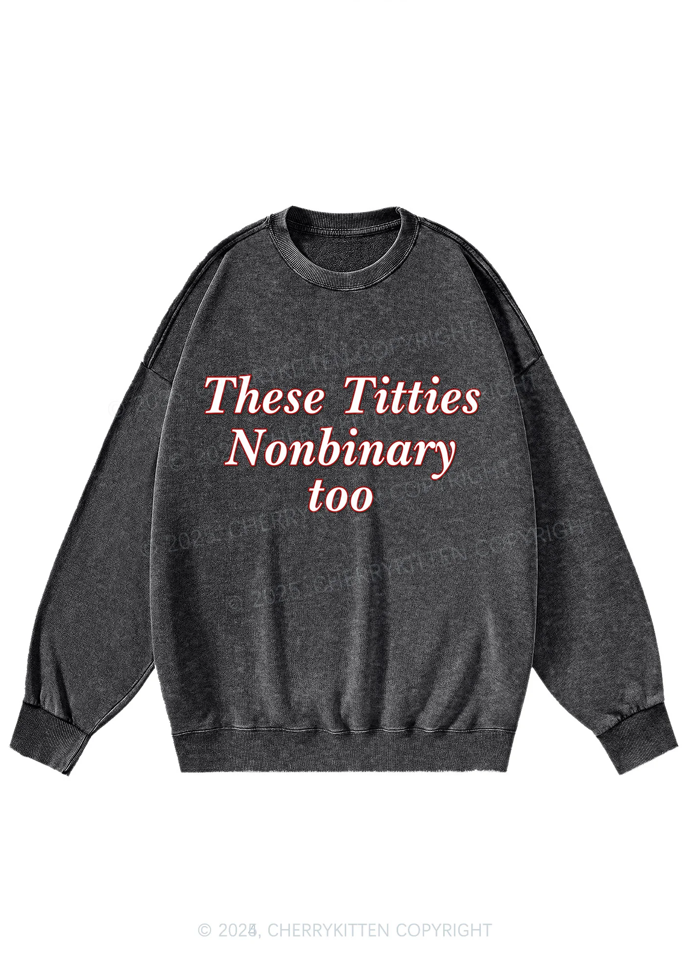 Txtties Nonbinary Too Y2K Washed Sweatshirts Cherrykitten - Image 3
