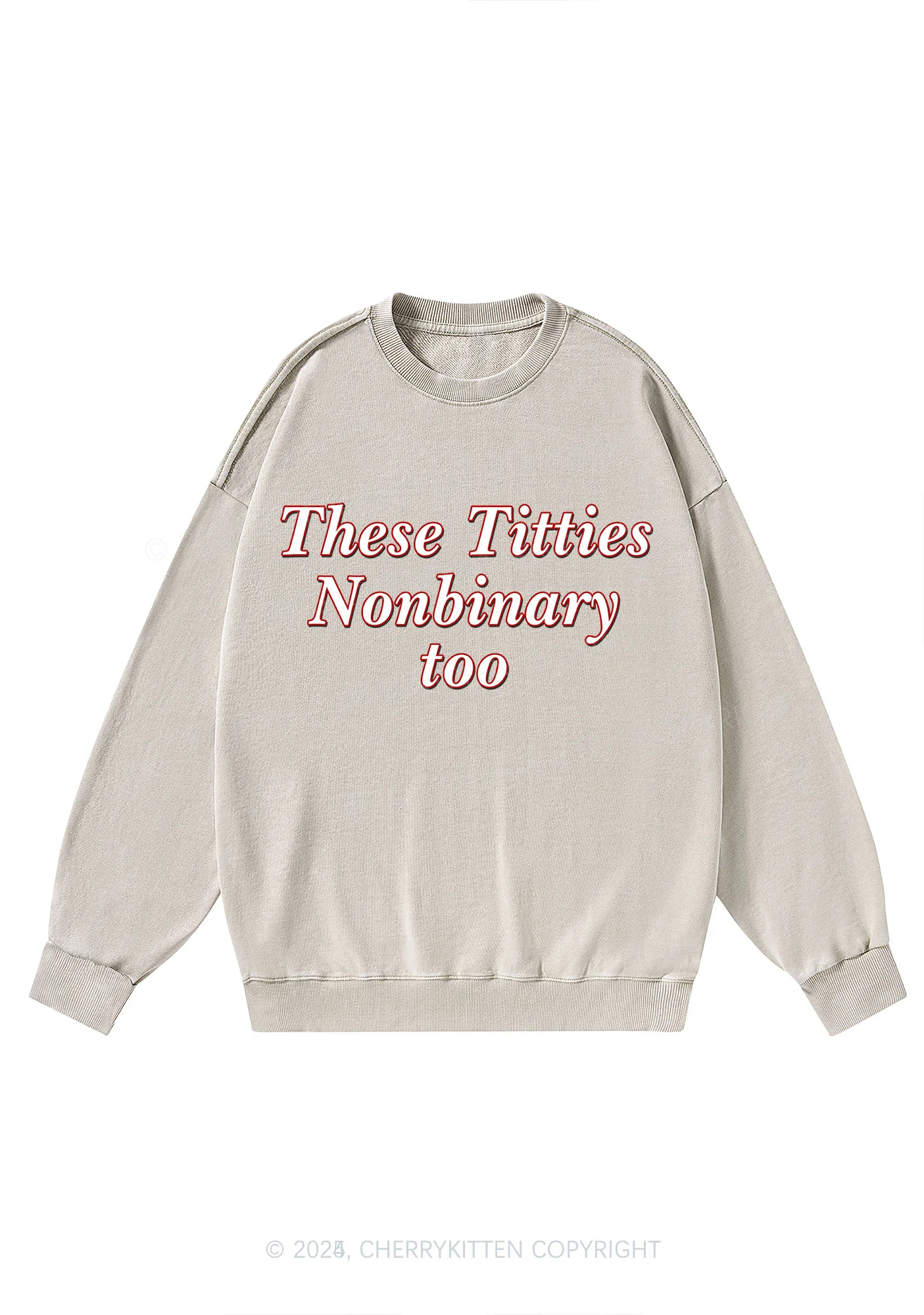 Txtties Nonbinary Too Y2K Washed Sweatshirts Cherrykitten - Image 4