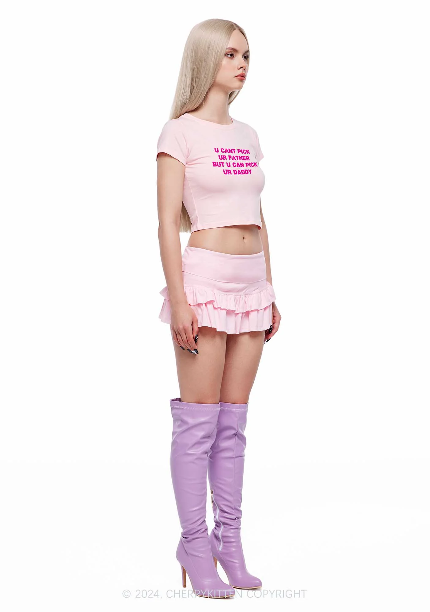 U Can Pick Ur Daddy Y2K Baby Tee Cherrykitten - Image 4