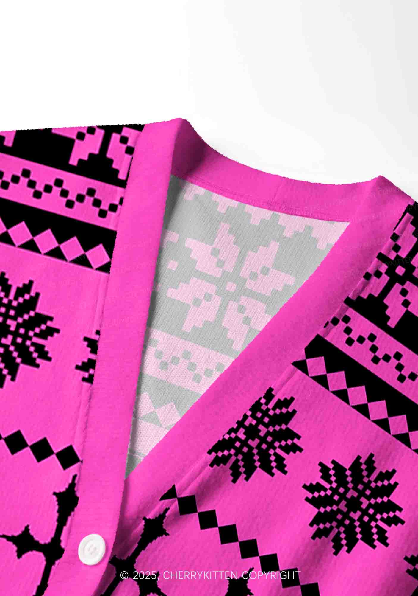 U Can Pick Ur Daddy Y2K Christmas Cardigan Knit Sweatshirt Cherrykitten - Image 5