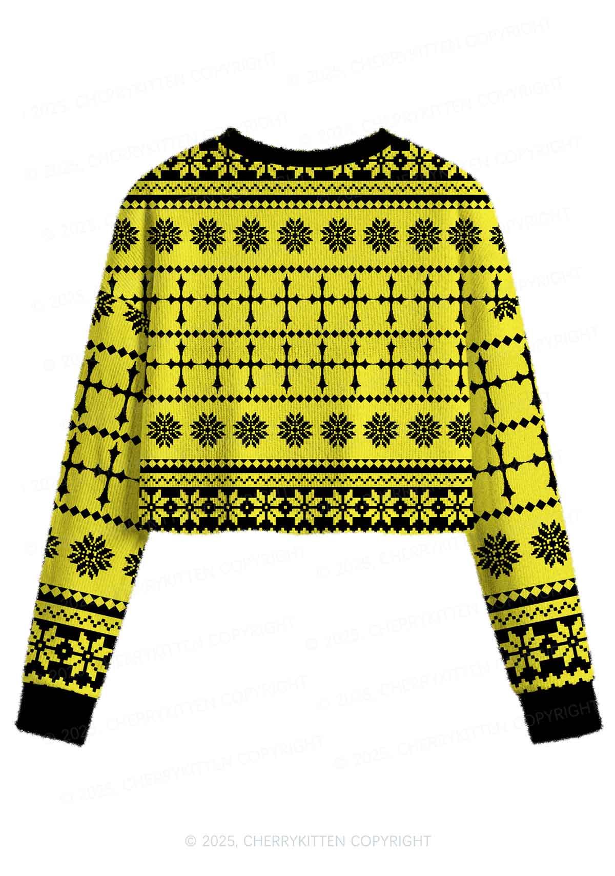 U Can Pick Ur Daddy Y2K Christmas Crop Knit Sweatshirt Cherrykitten - Image 2