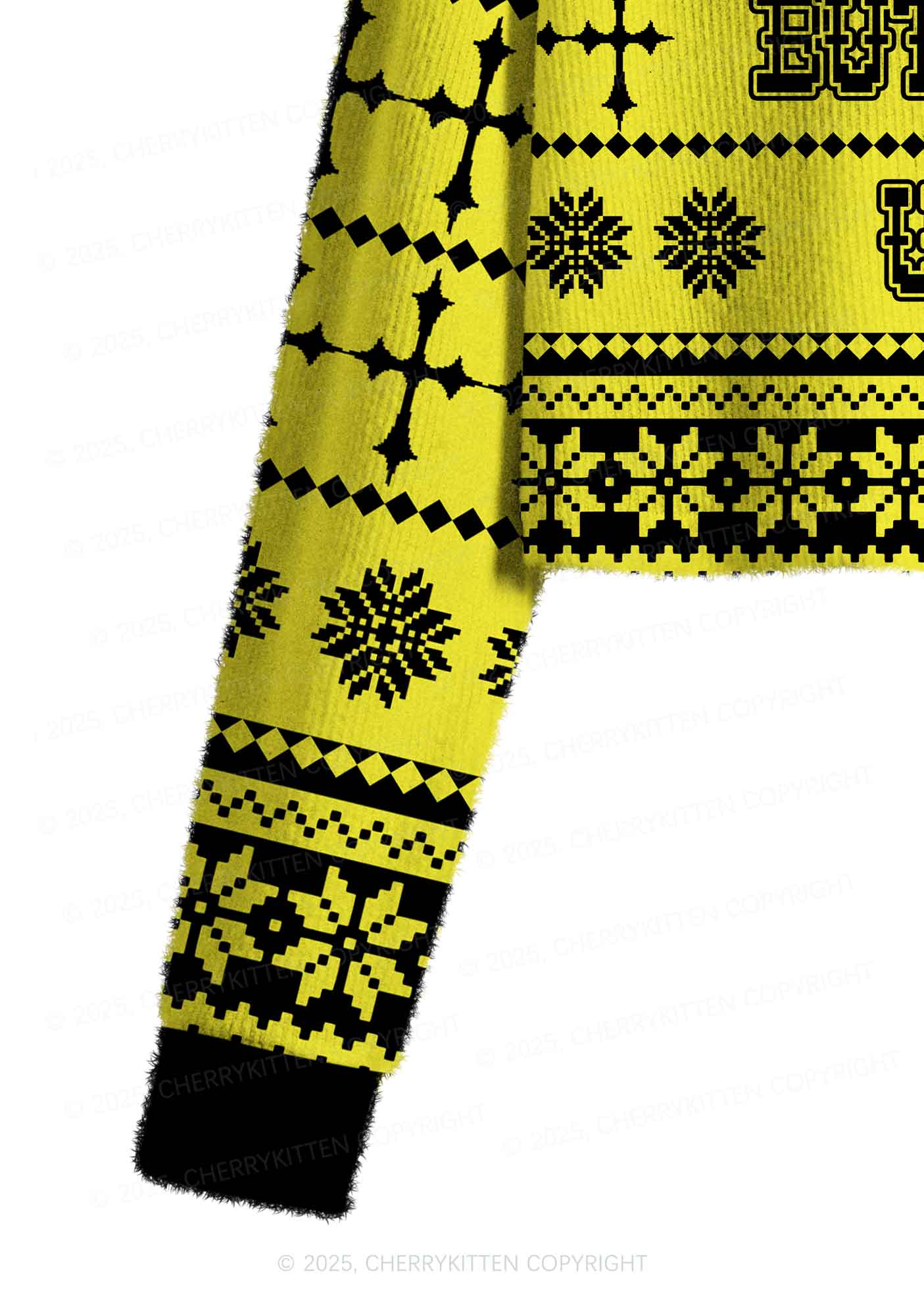 U Can Pick Ur Daddy Y2K Christmas Crop Knit Sweatshirt Cherrykitten - Image 5